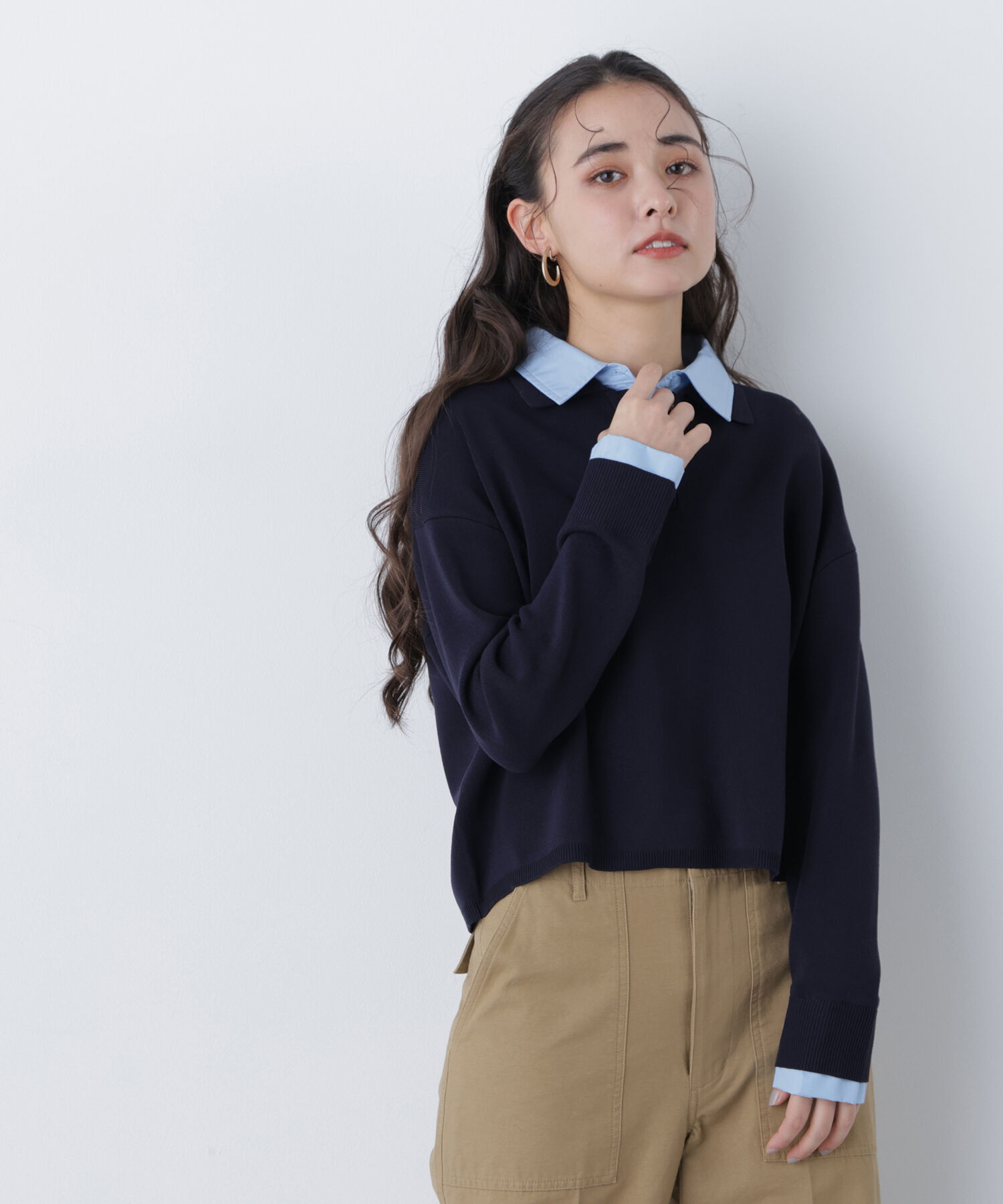  「〈N.〉シャツレイヤードニット」|ニット・セーター|