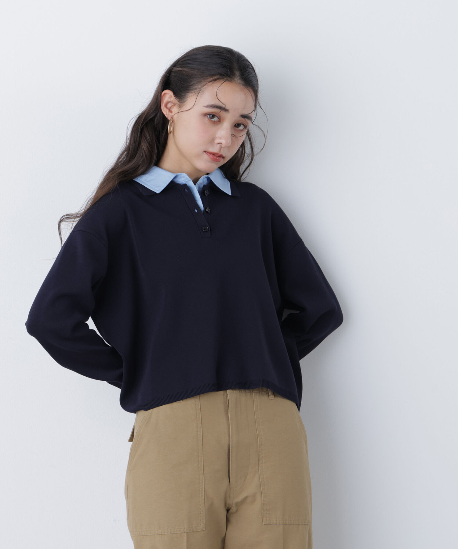  「〈N.〉シャツレイヤードニット」|ニット・セーター|