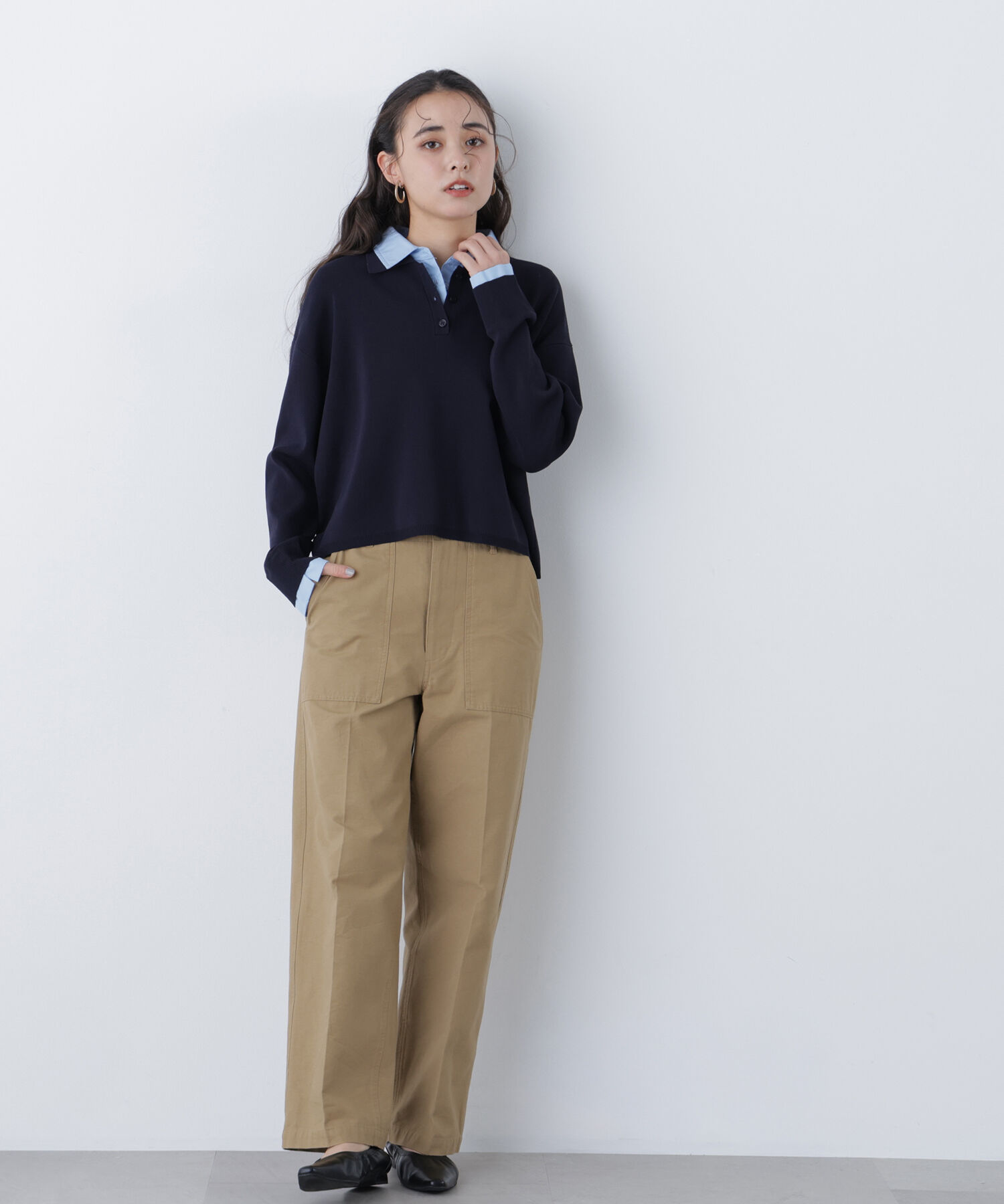  「〈N.〉シャツレイヤードニット」|ニット・セーター|