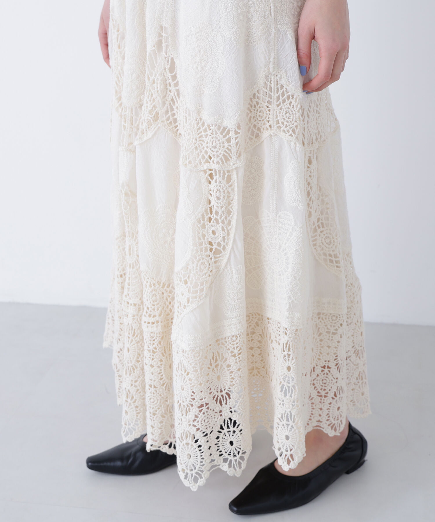  「〈N.〉コットンレースボリュームスカート」|スカート|
