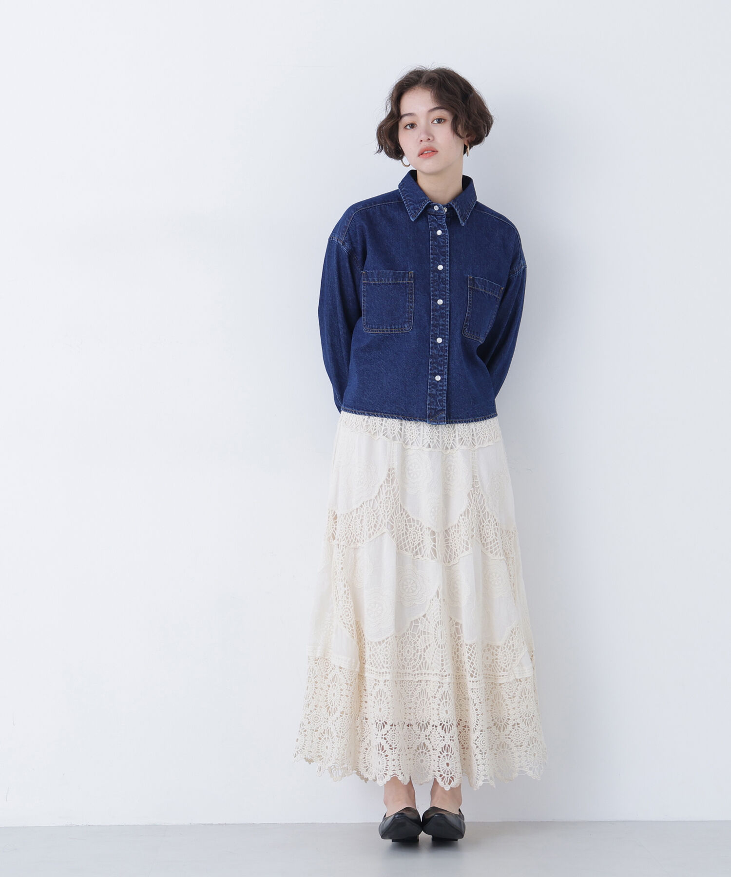  「〈N.〉コットンレースボリュームスカート」|スカート|