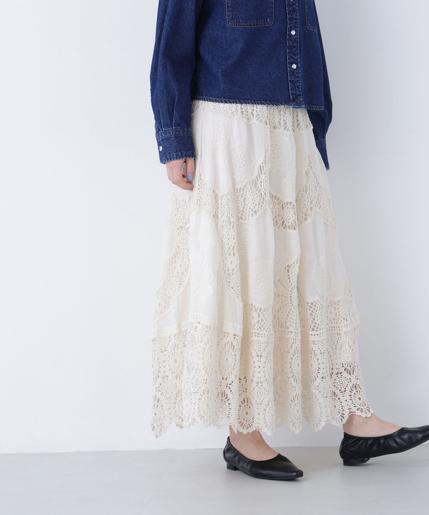  「〈N.〉コットンレースボリュームスカート」|スカート|