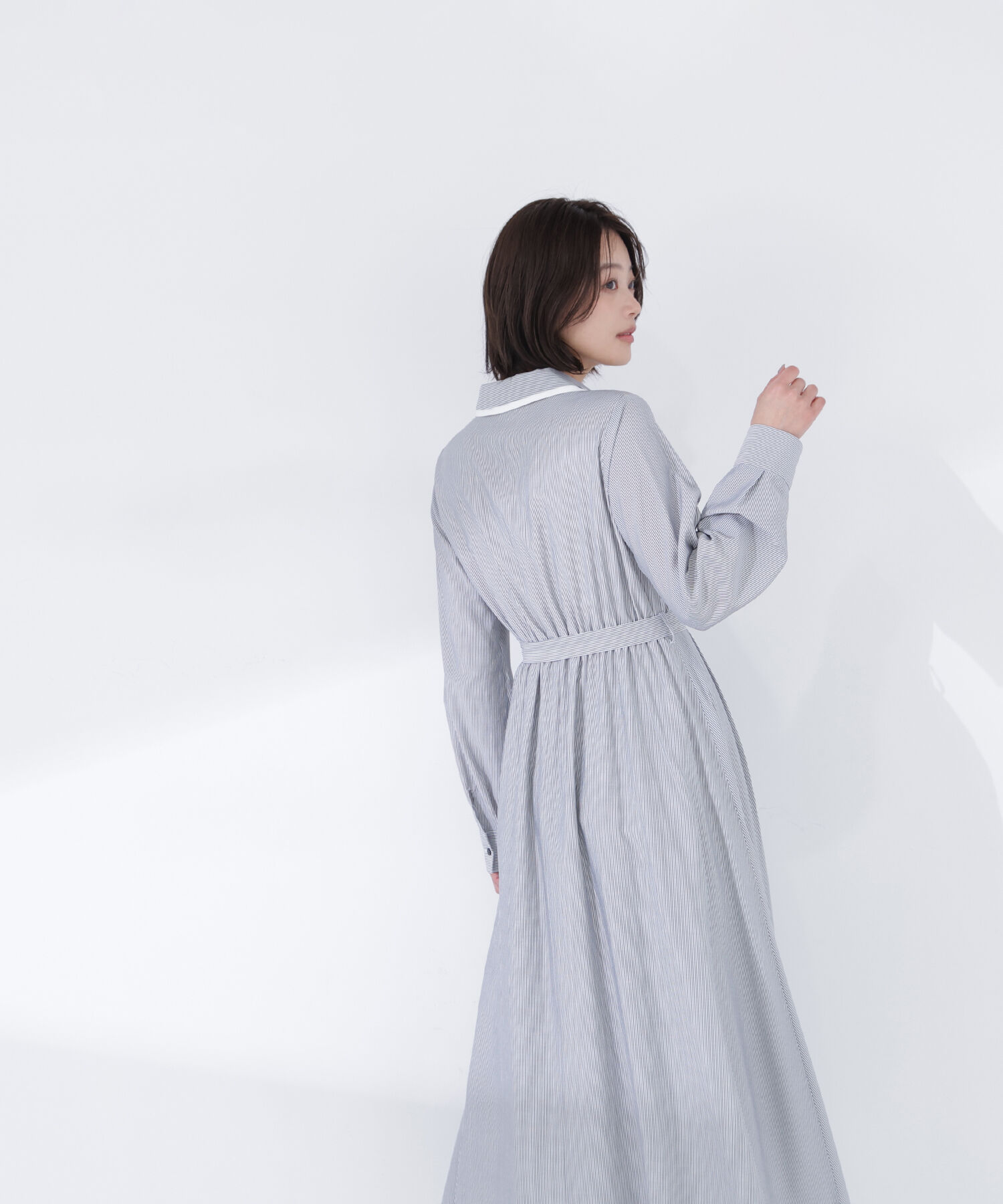  「ダブルカラーシャツワンピース」|ワンピース|