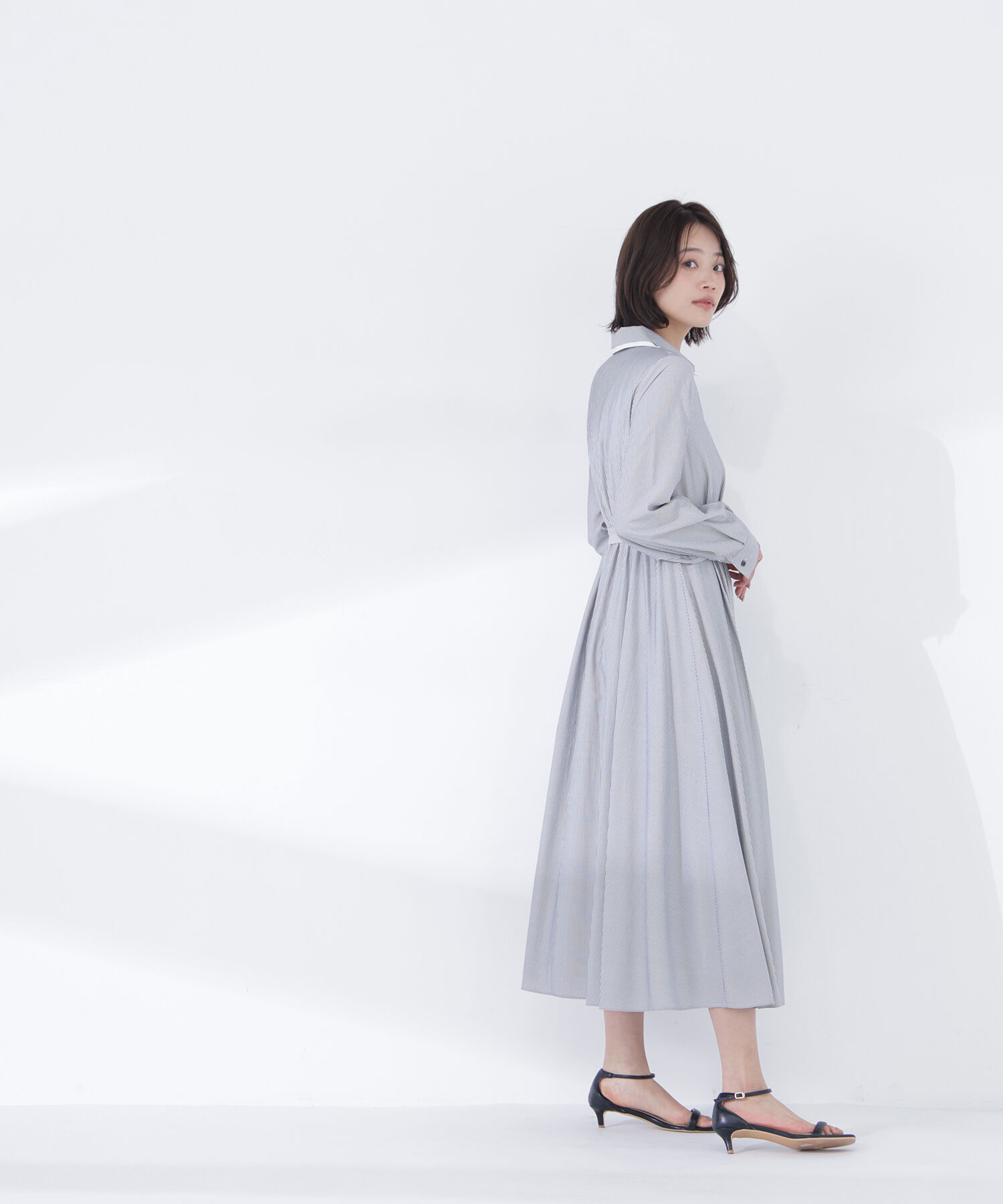  「ダブルカラーシャツワンピース」|ワンピース|