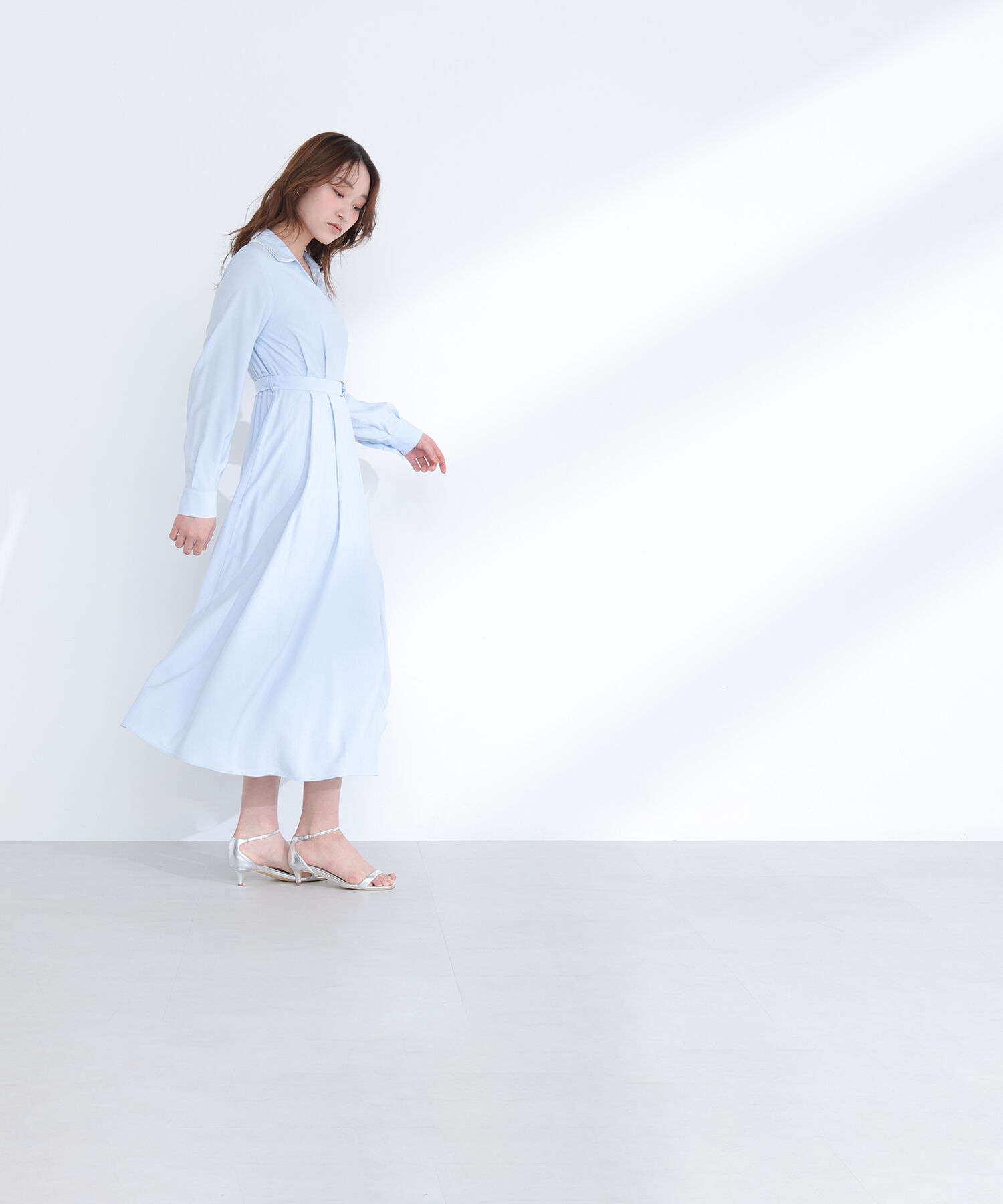  「ダブルカラーシャツワンピース」|ワンピース|