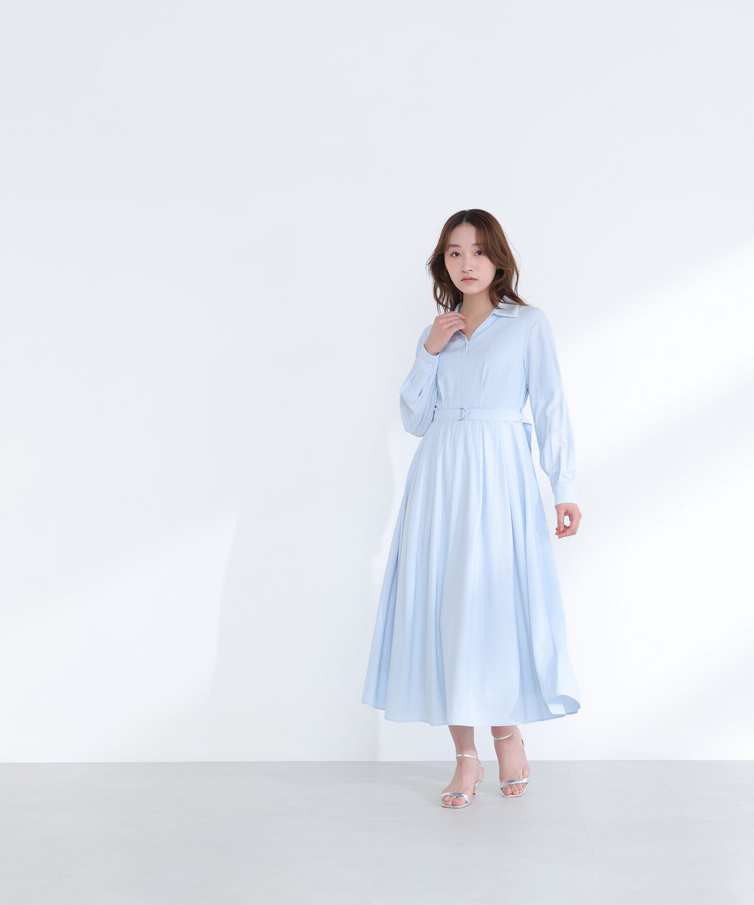  「ダブルカラーシャツワンピース」|ワンピース|