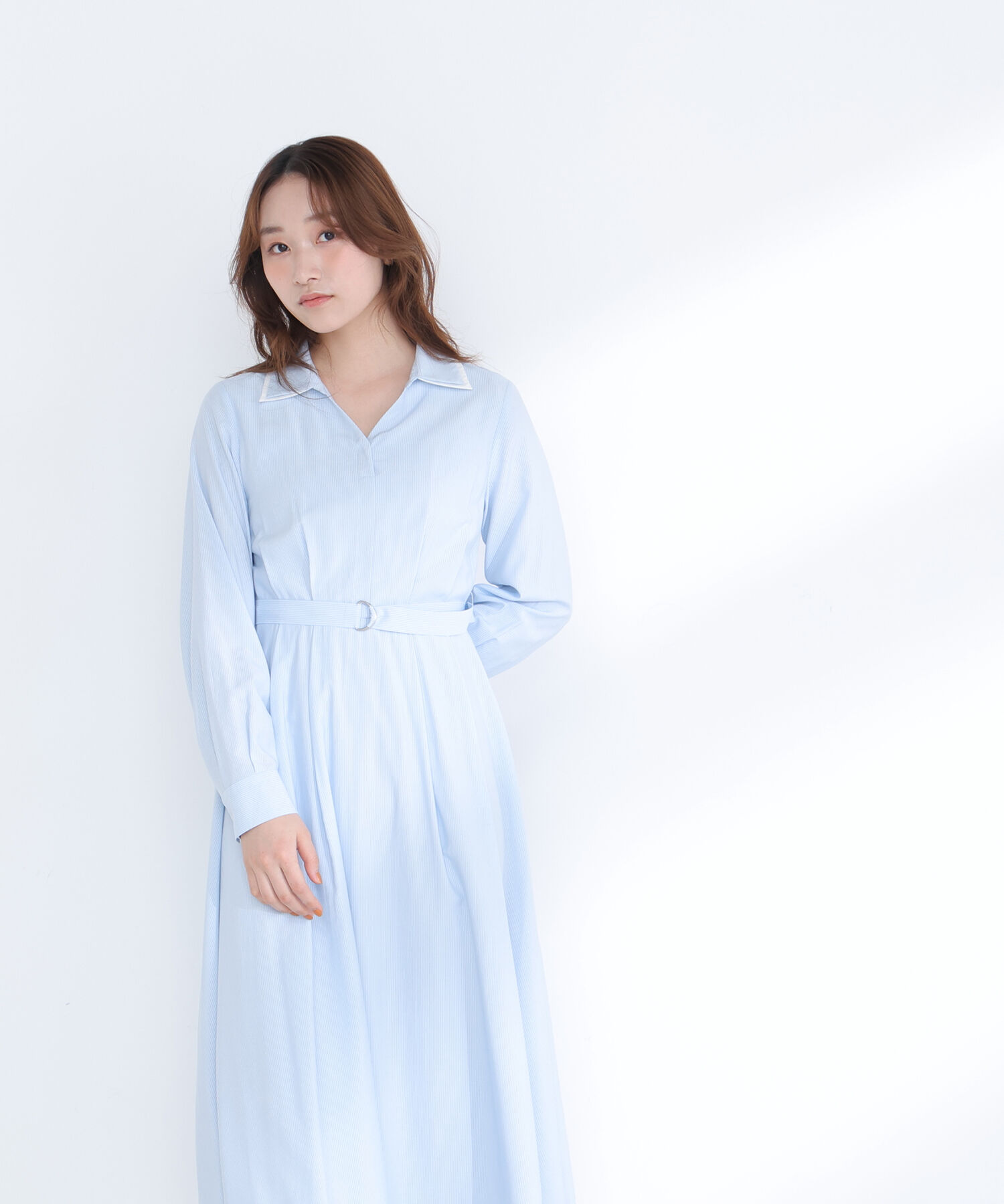  「ダブルカラーシャツワンピース」|ワンピース|