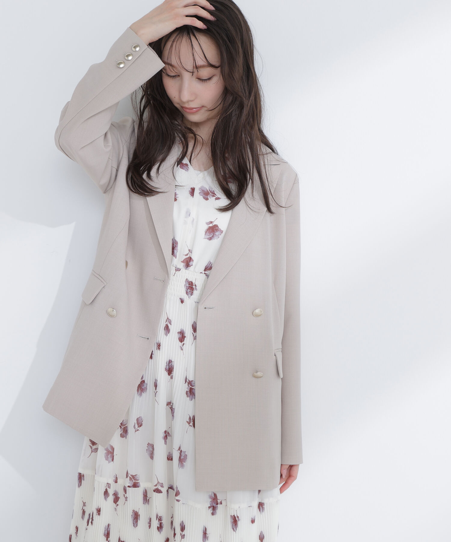  「ぼかしフラワープリントワンピース」|ワンピース|