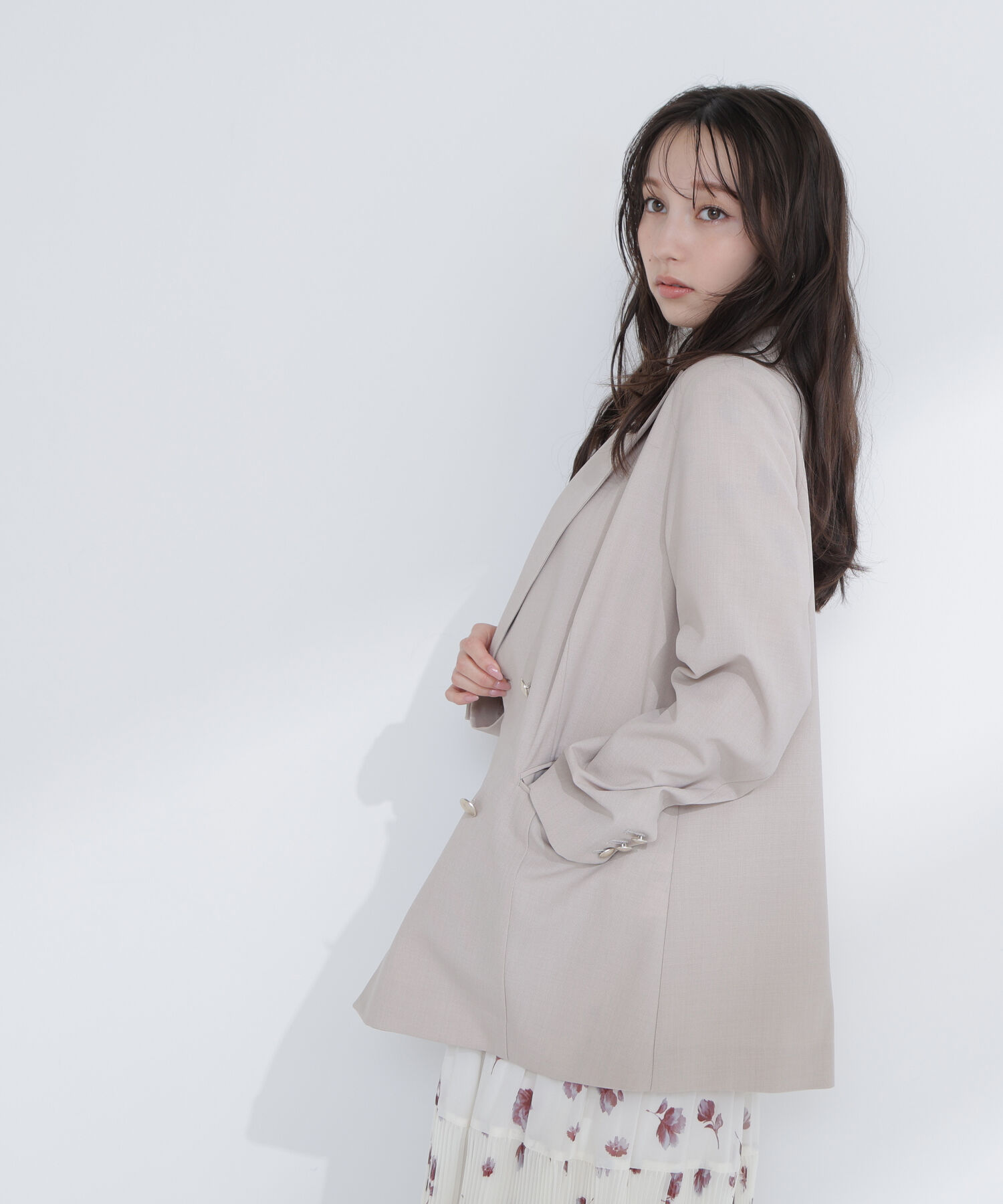  「ぼかしフラワープリントワンピース」|ワンピース|