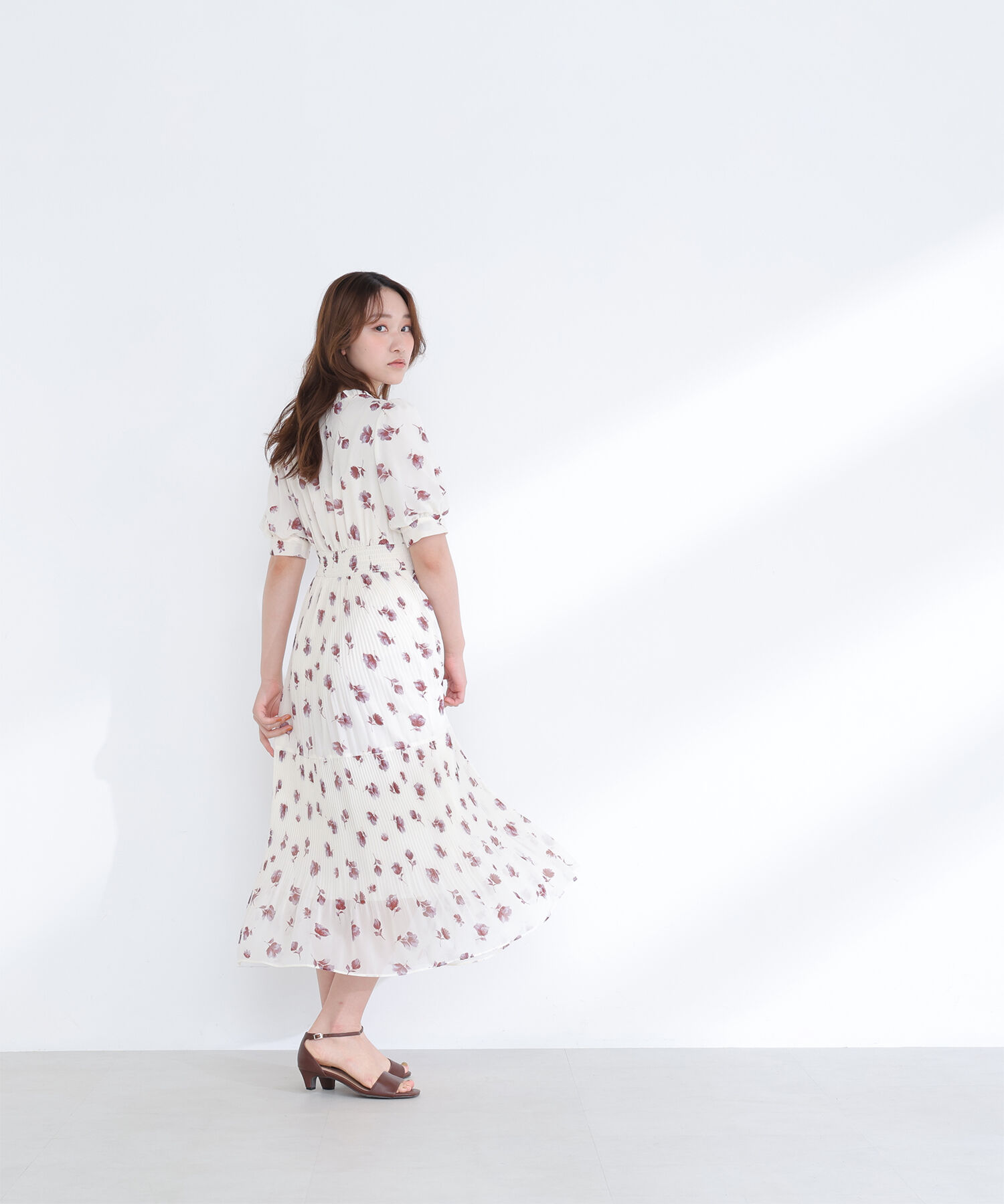  「ぼかしフラワープリントワンピース」|ワンピース|