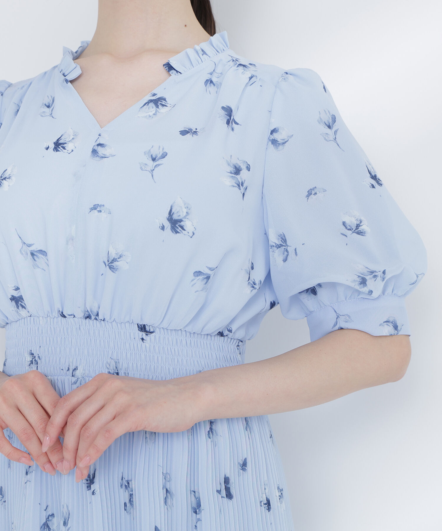  「ぼかしフラワープリントワンピース」|ワンピース|