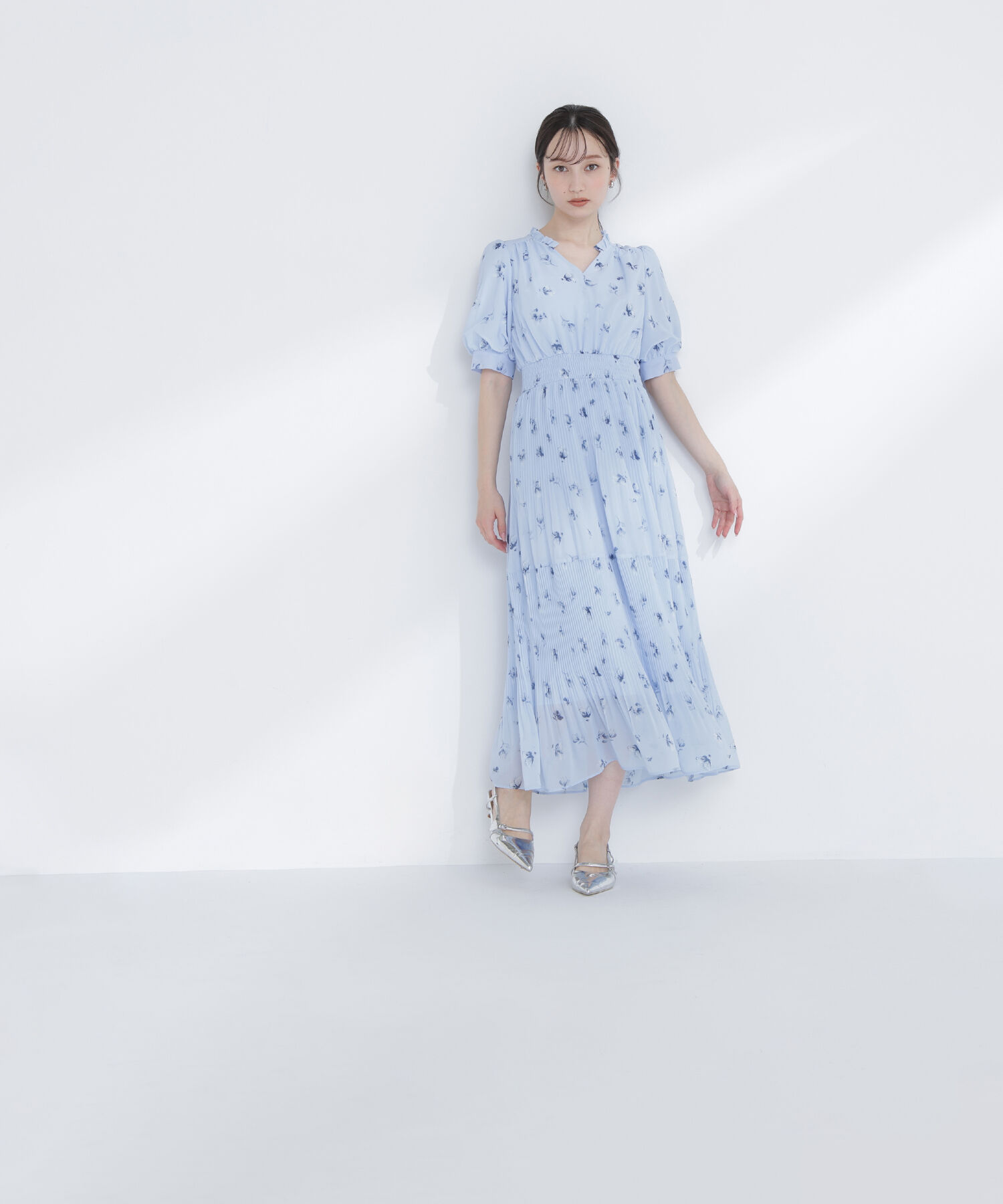  「ぼかしフラワープリントワンピース」|ワンピース|