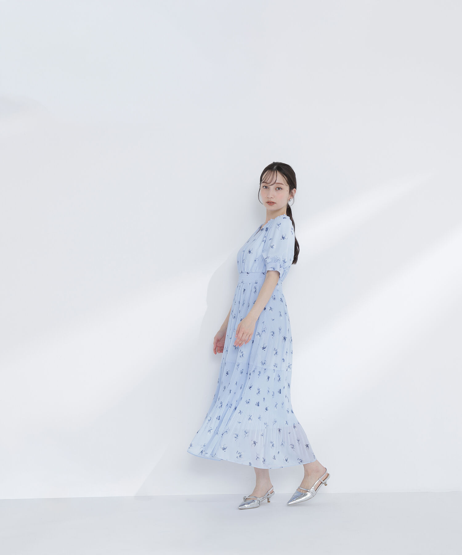  「ぼかしフラワープリントワンピース」|ワンピース|