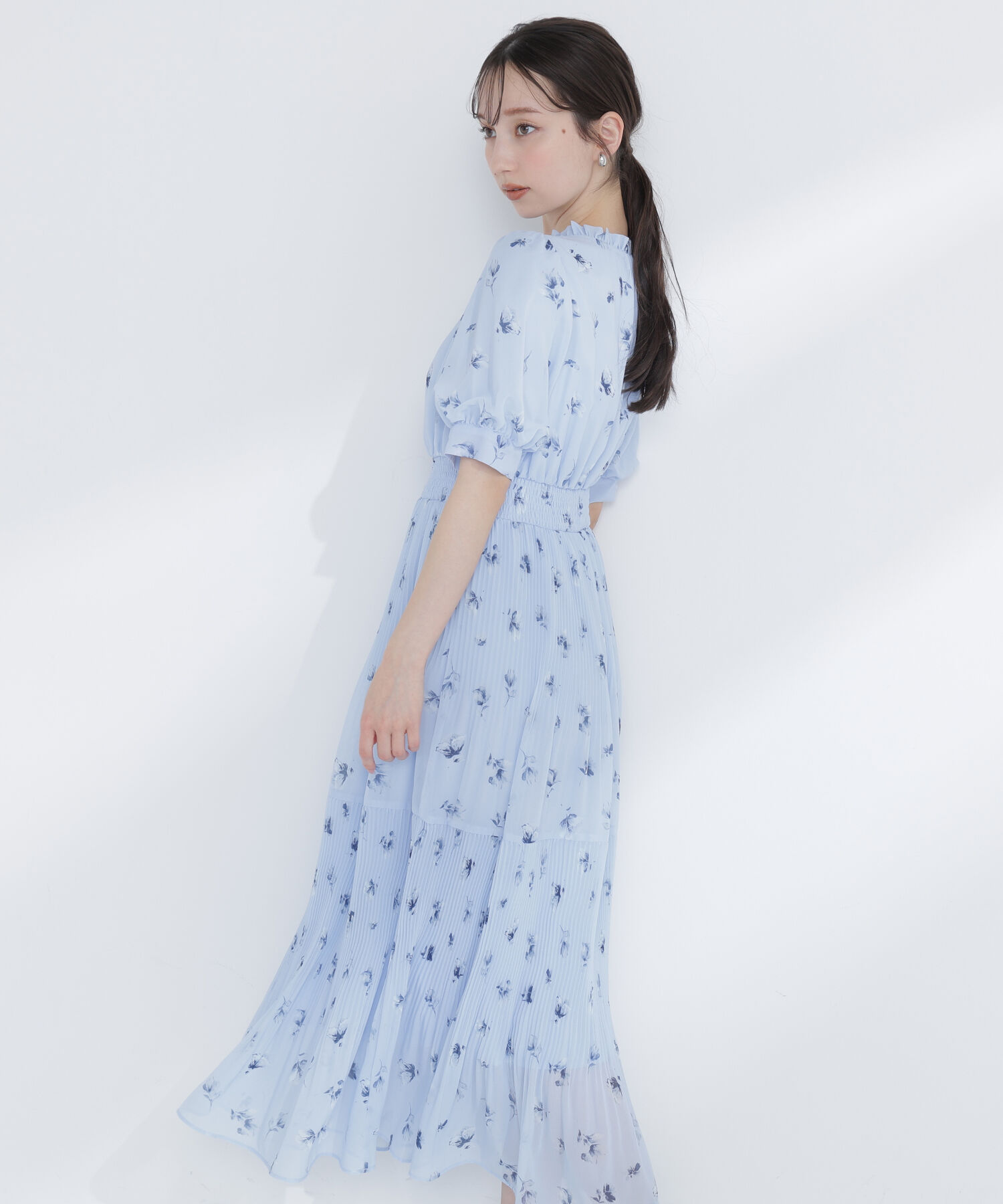  「ぼかしフラワープリントワンピース」|ワンピース|