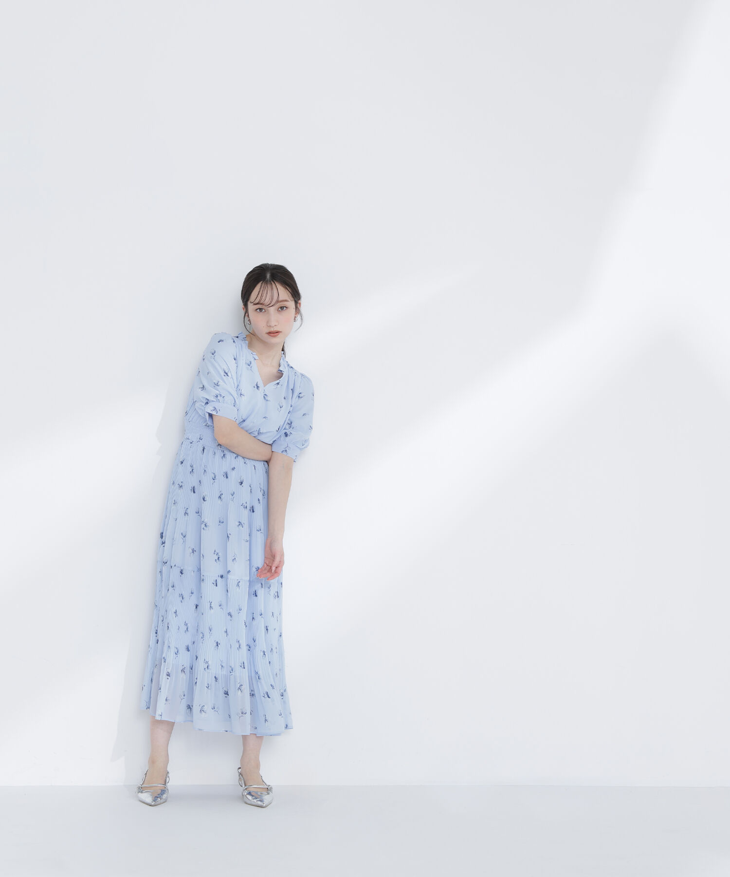  「ぼかしフラワープリントワンピース」|ワンピース|