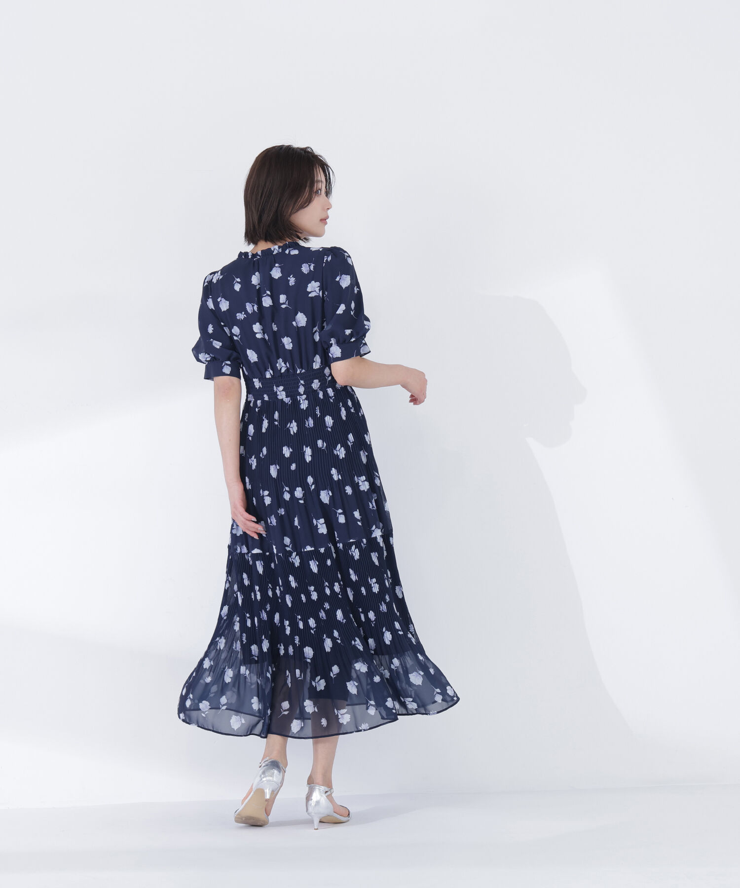  「ぼかしフラワープリントワンピース」|ワンピース|