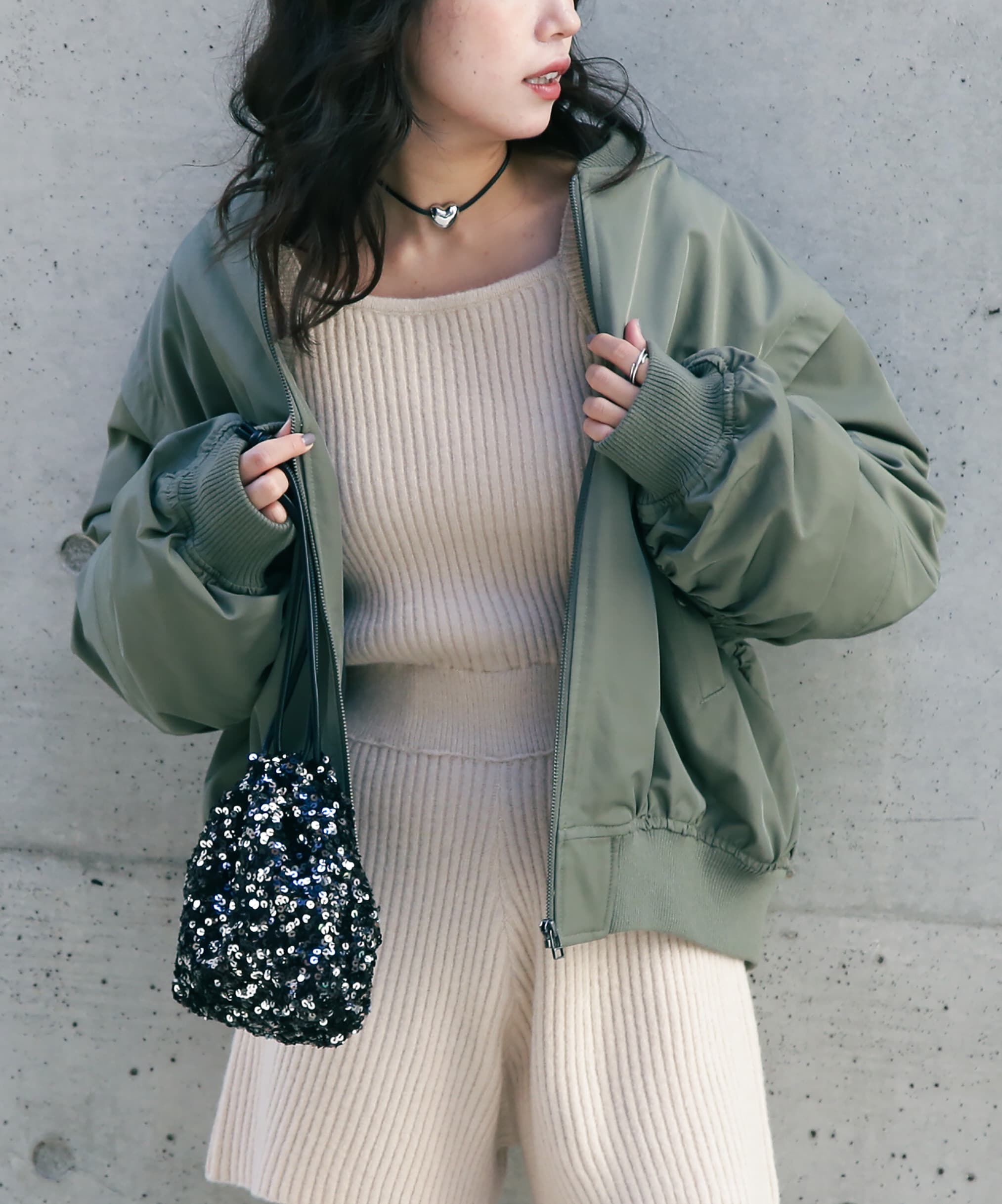  「スクエアネックリブニットロンパース」|ワンピース|