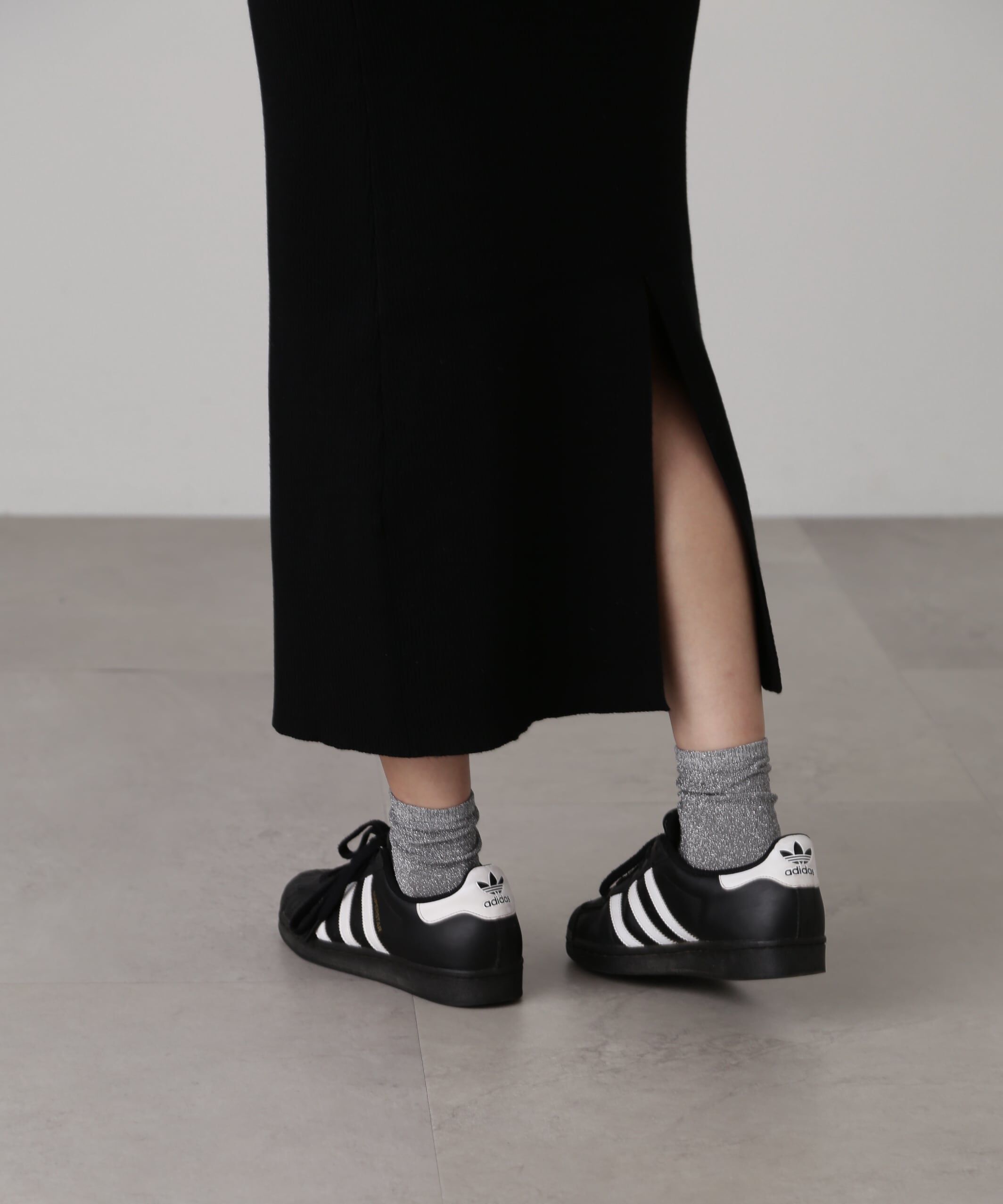  「［セットアップ対応］Iラインリブニットワンピース」|ワンピース|