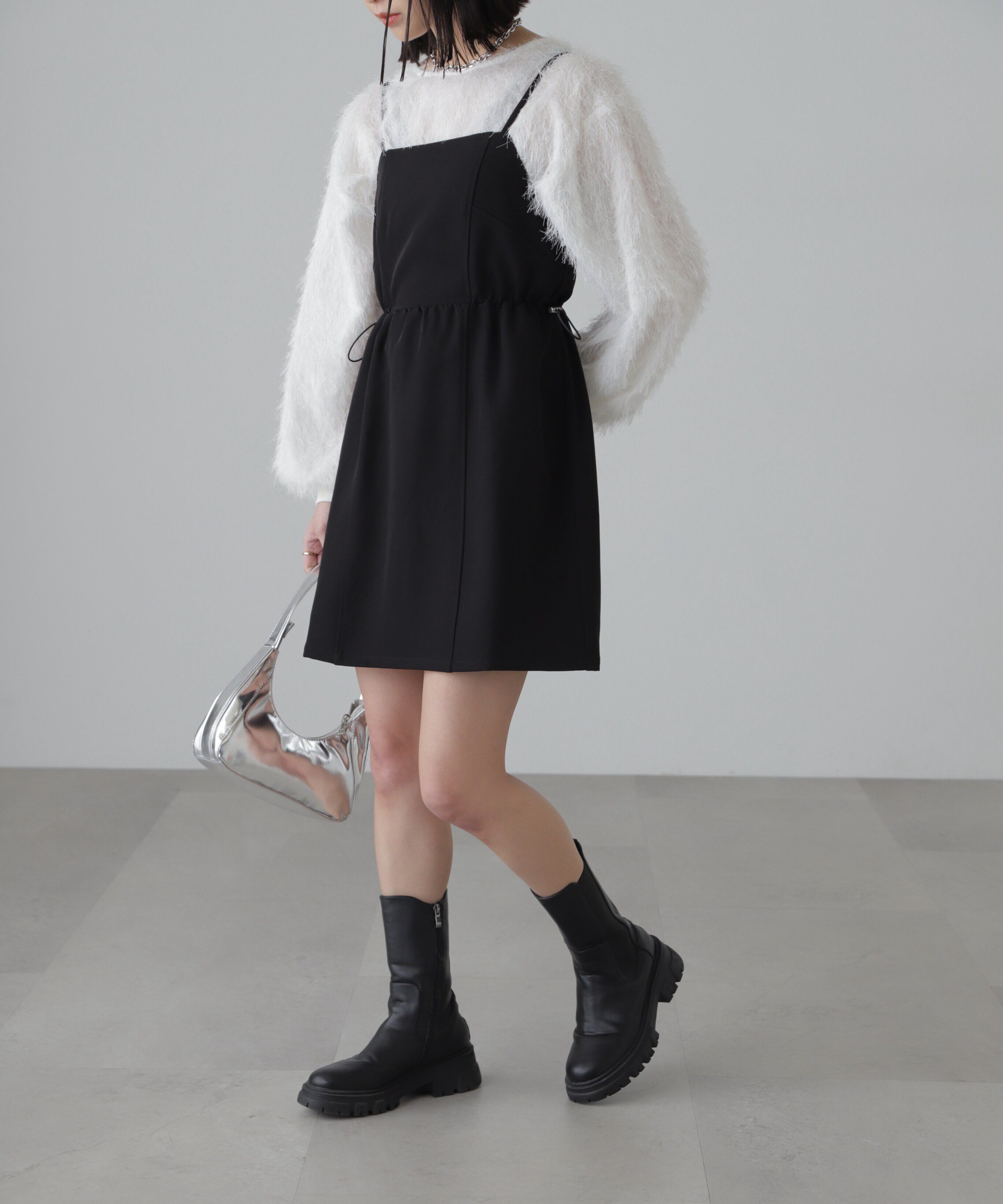  「ウエストドロストミニキャミワンピース」|ワンピース|