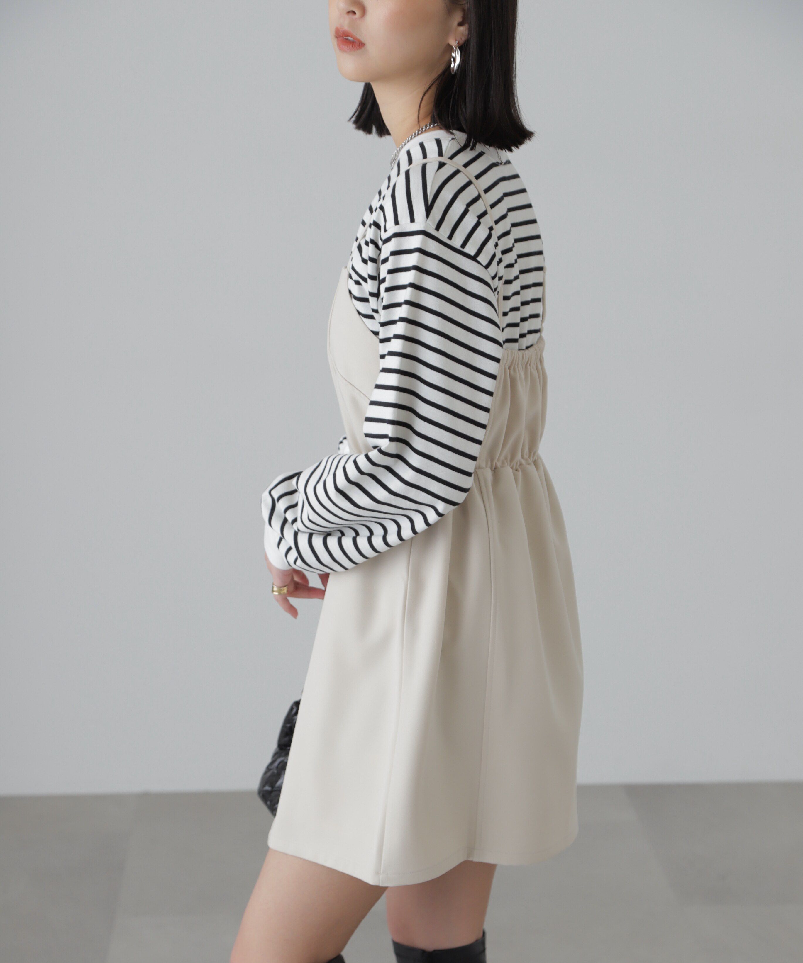  「ウエストドロストミニキャミワンピース」|ワンピース|