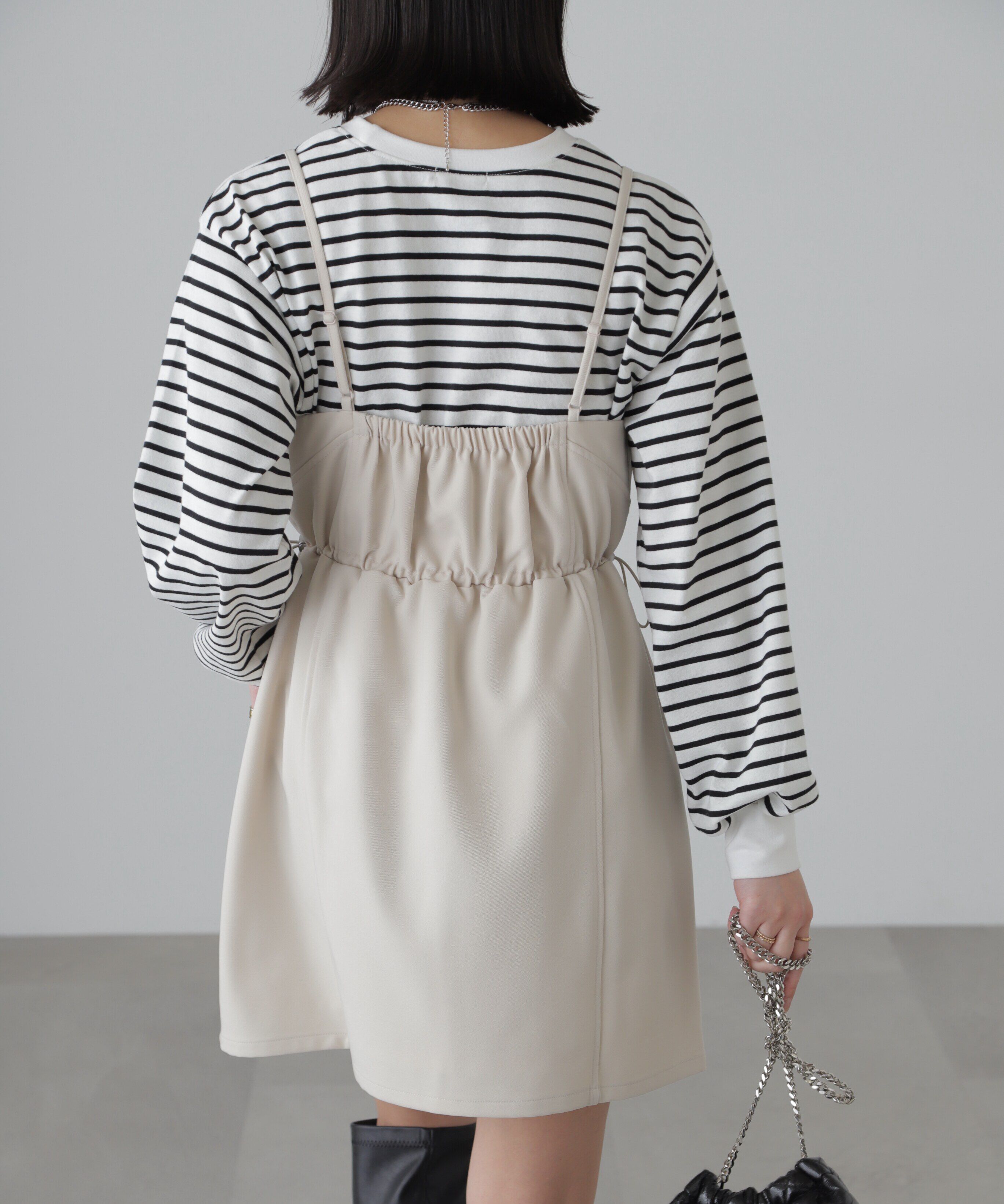  「ウエストドロストミニキャミワンピース」|ワンピース|