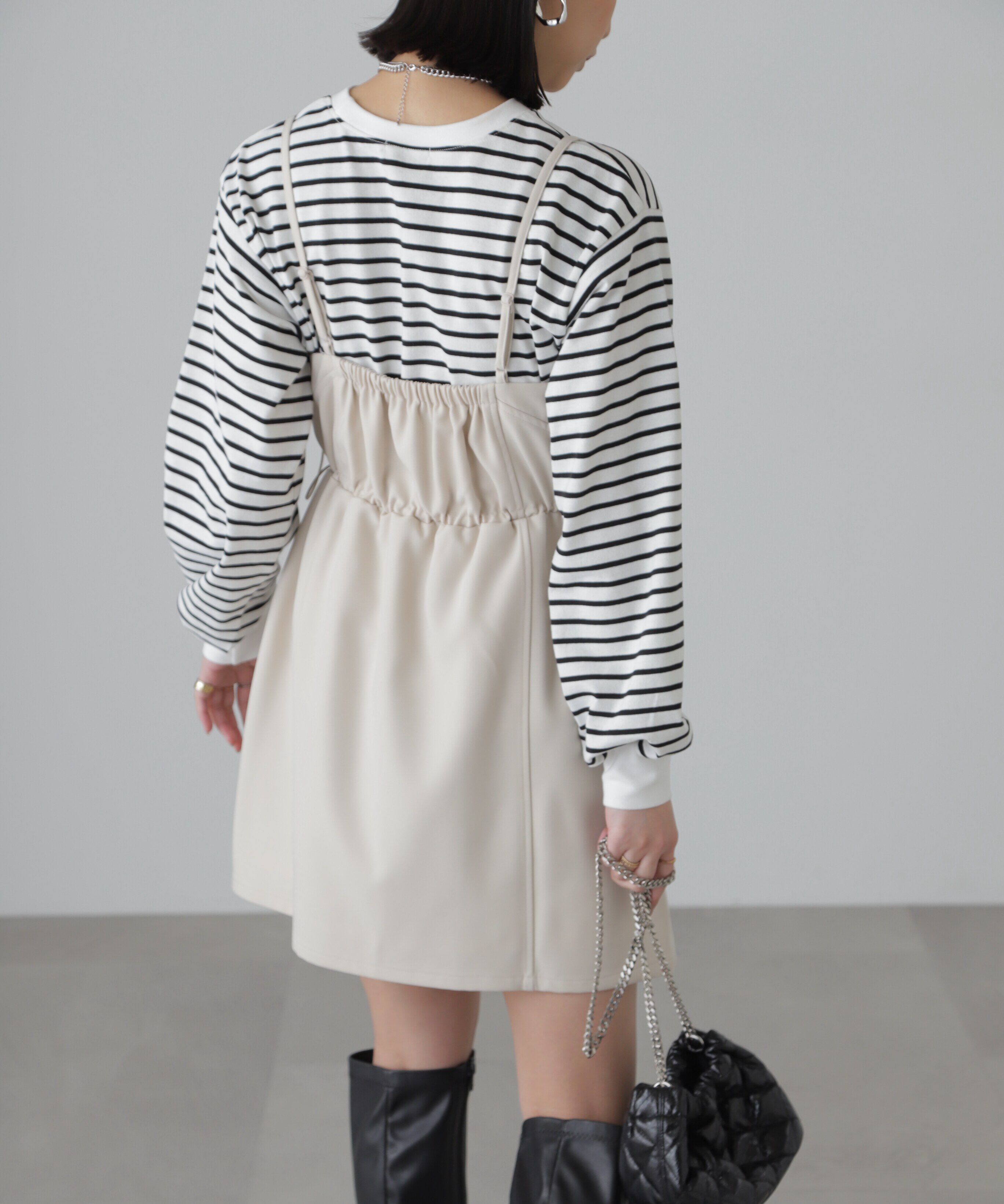  「ウエストドロストミニキャミワンピース」|ワンピース|