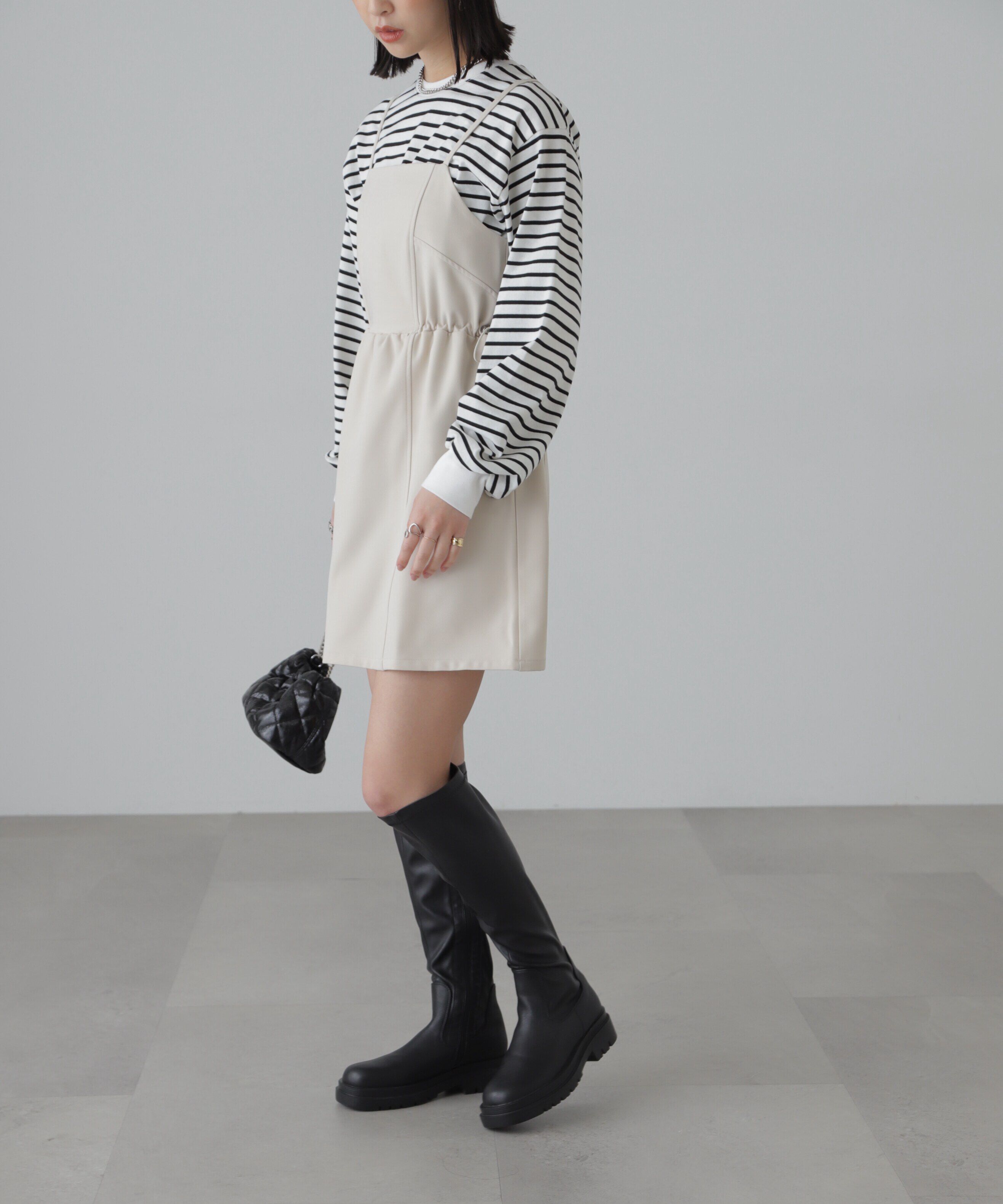  「ウエストドロストミニキャミワンピース」|ワンピース|