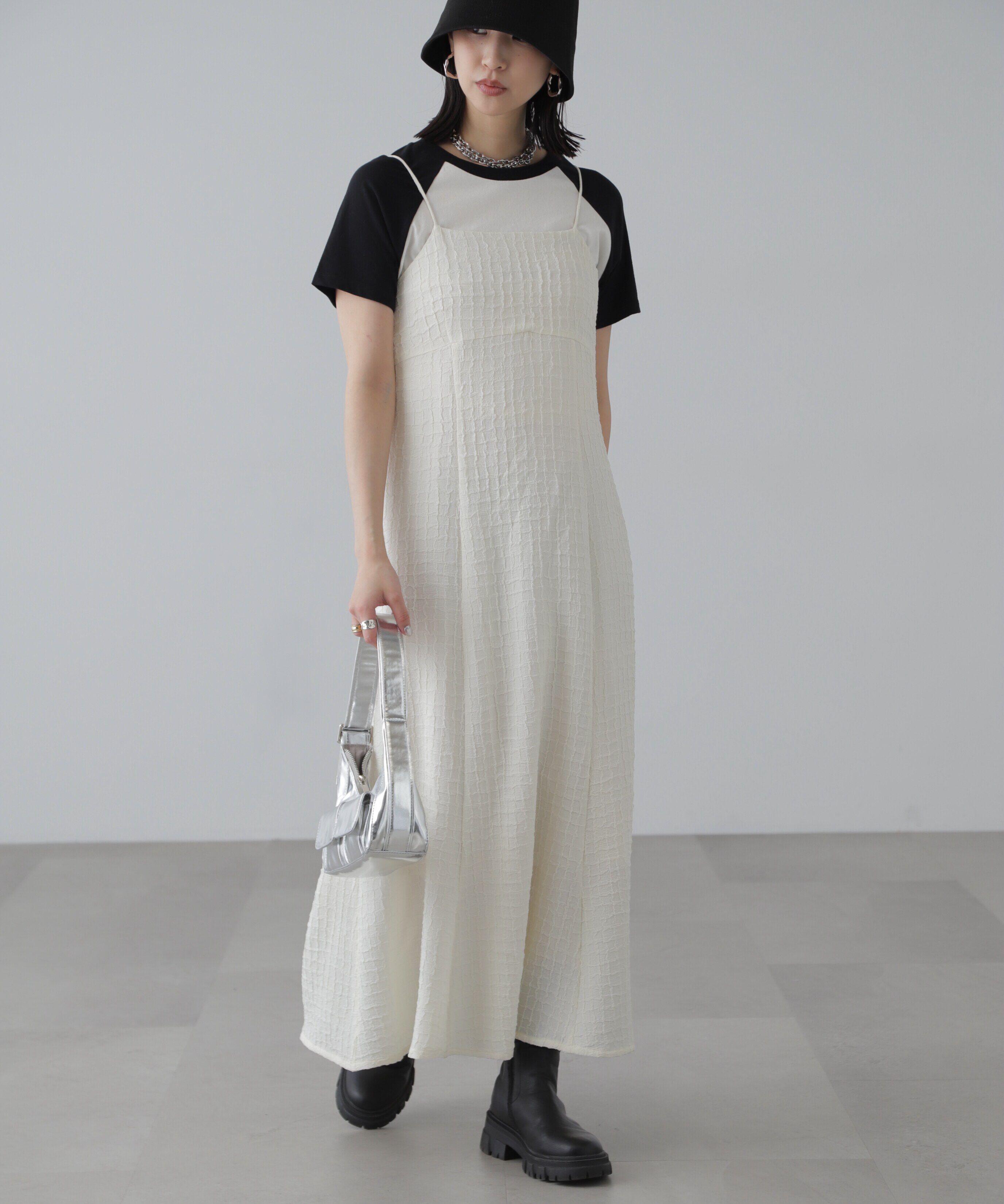  「ぽこぽこチェックマーメイドキャミワンピース」|ワンピース|