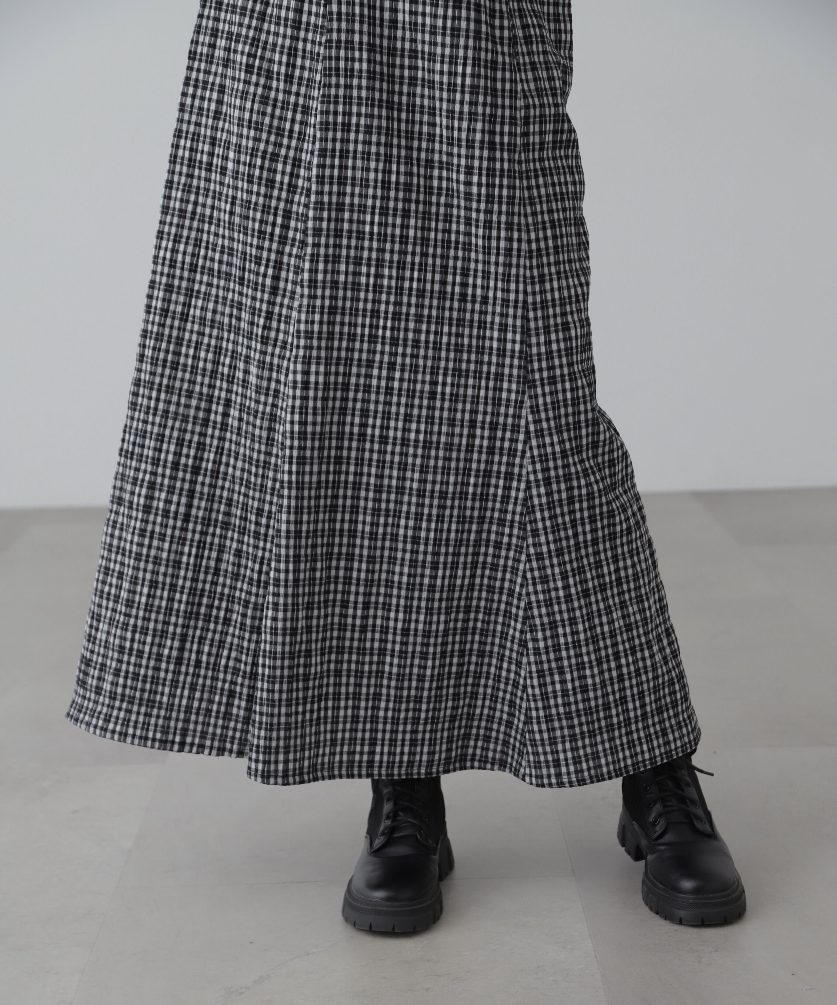  「ぽこぽこチェックマーメイドキャミワンピース」|ワンピース|