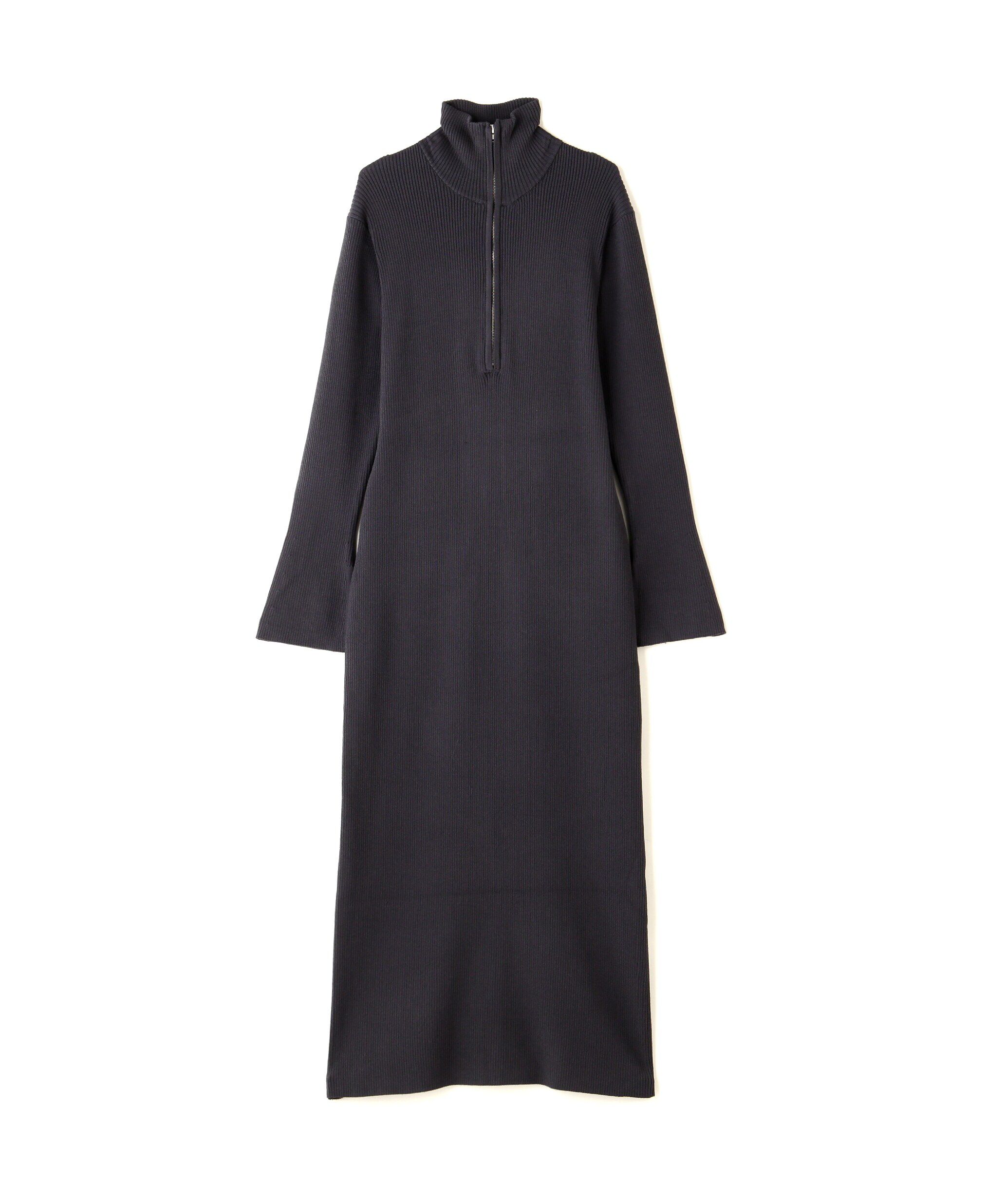  「ハーフジップロングニットワンピース」|ワンピース|