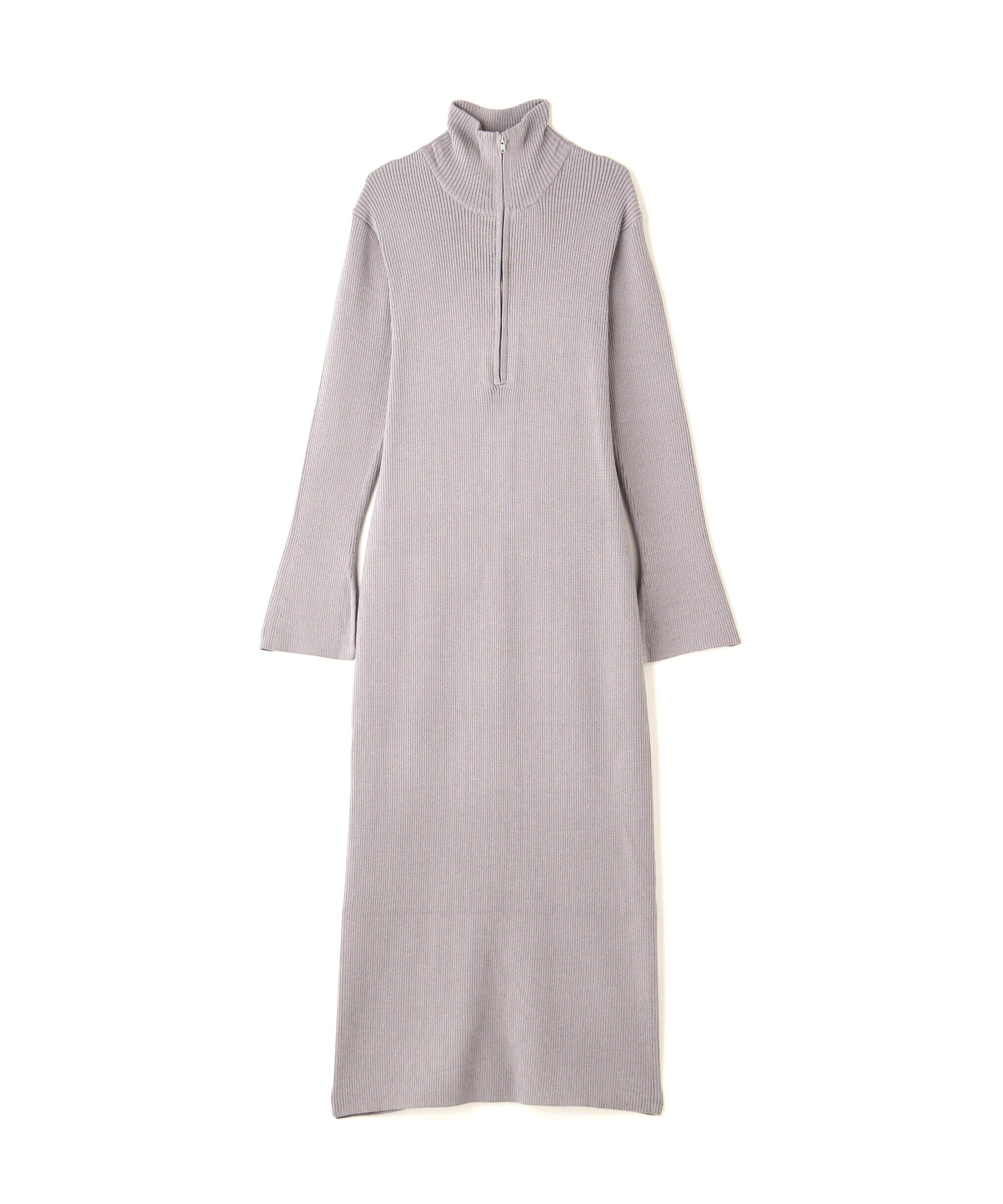  「ハーフジップロングニットワンピース」|ワンピース|