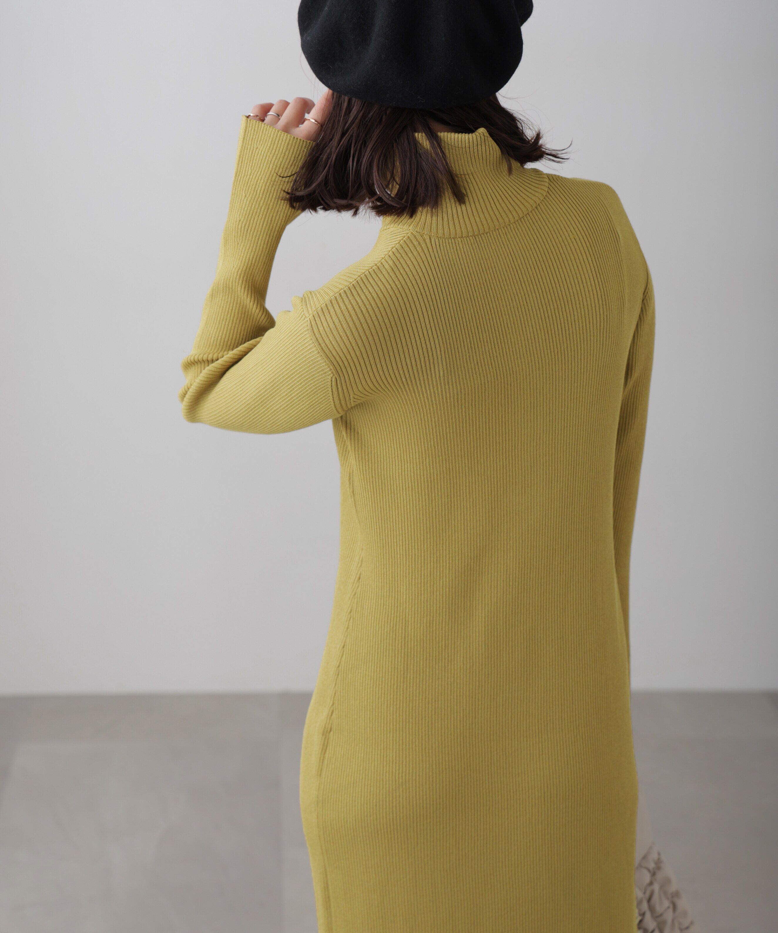  「ハーフジップロングニットワンピース」|ワンピース|