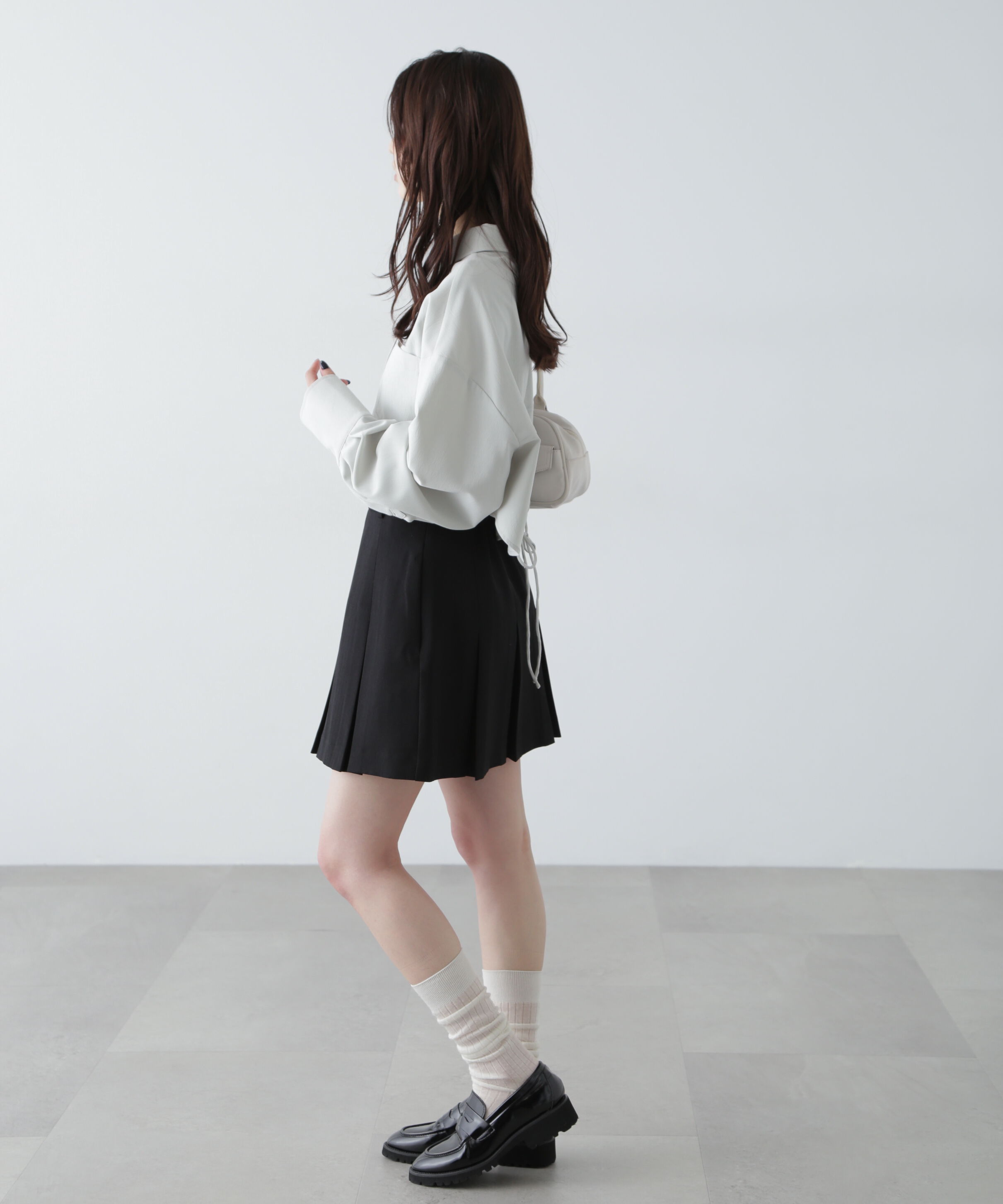  「バックレースアップショート丈シャツ」|シャツ・ブラウス|