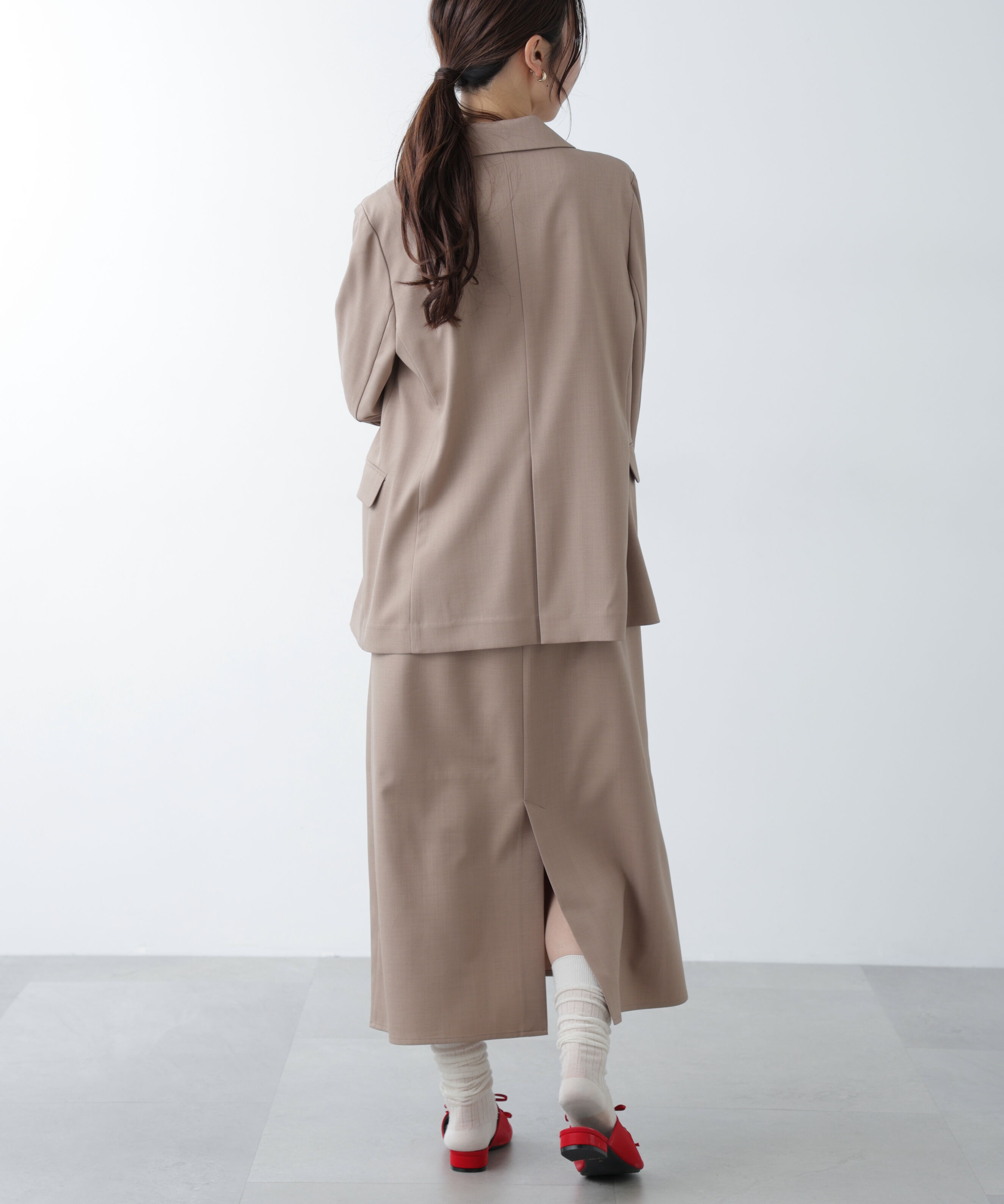  「梳毛調合繊ステッチナローキャミワンピース」|ワンピース|