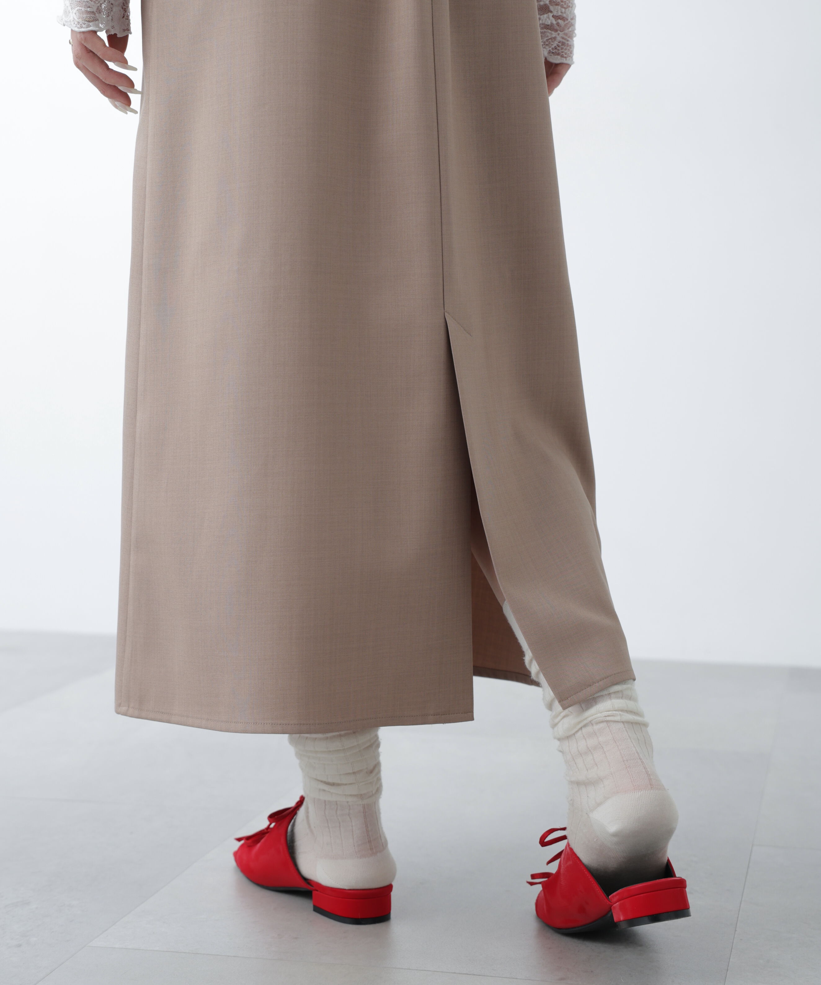  「梳毛調合繊ステッチナローキャミワンピース」|ワンピース|