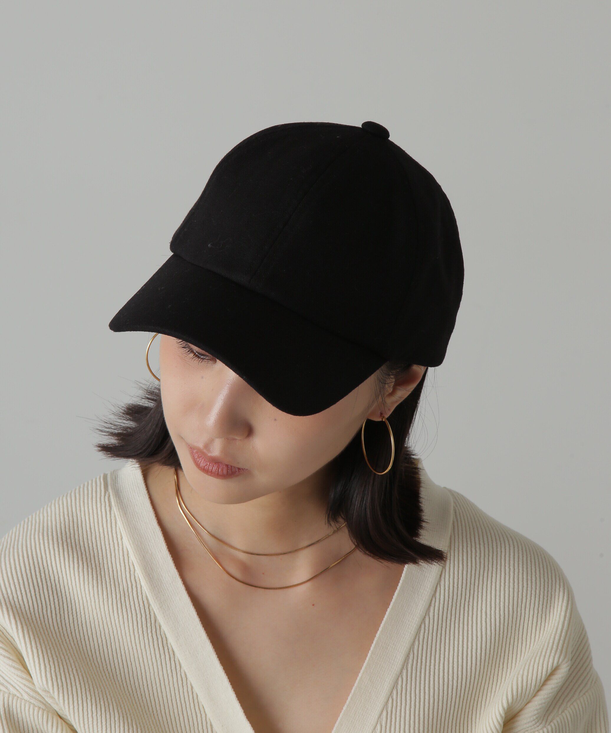  「麻混キャップ」|ソックス|ブラック