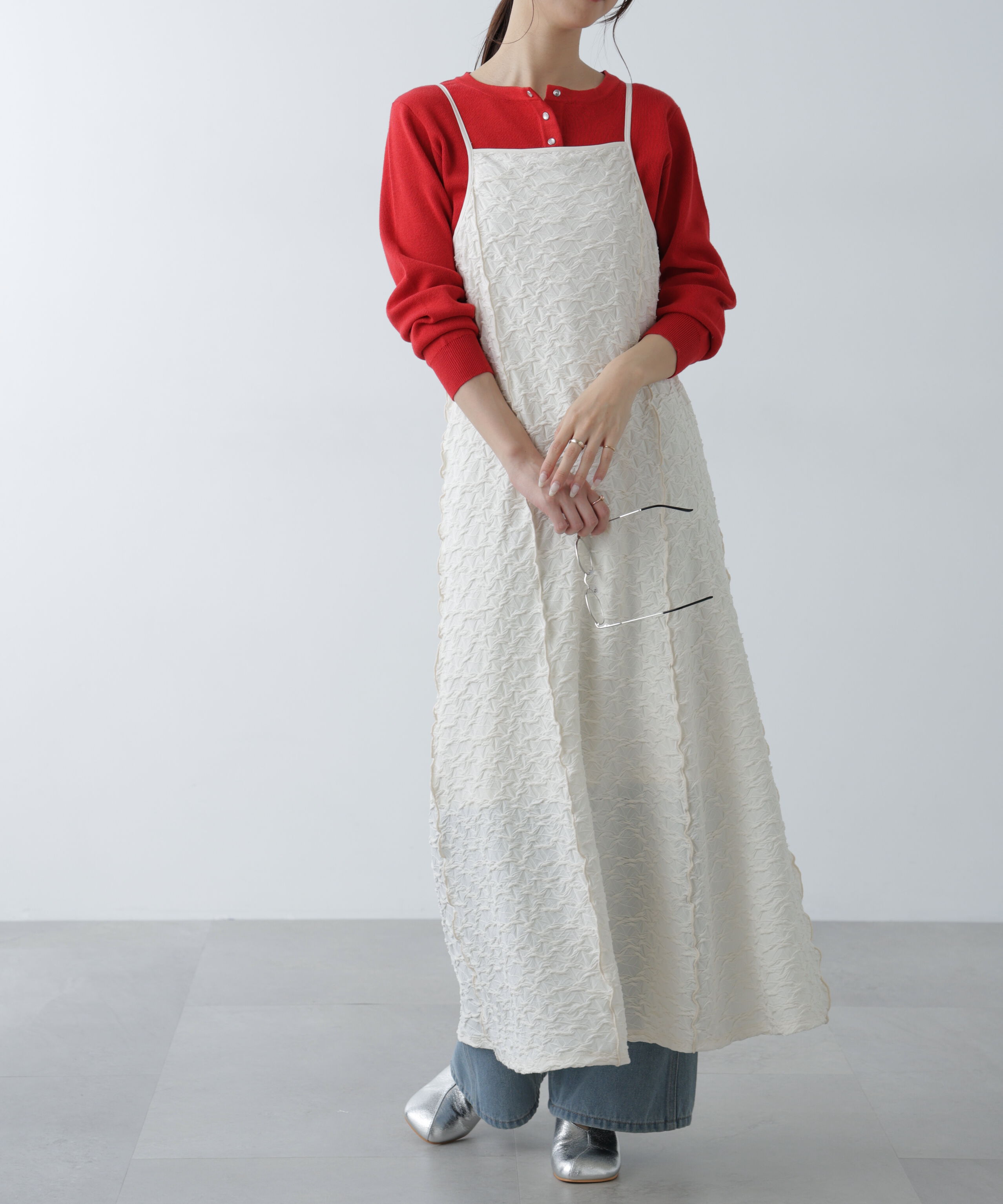  「パネルフレアキャミワンピース」|ワンピース|