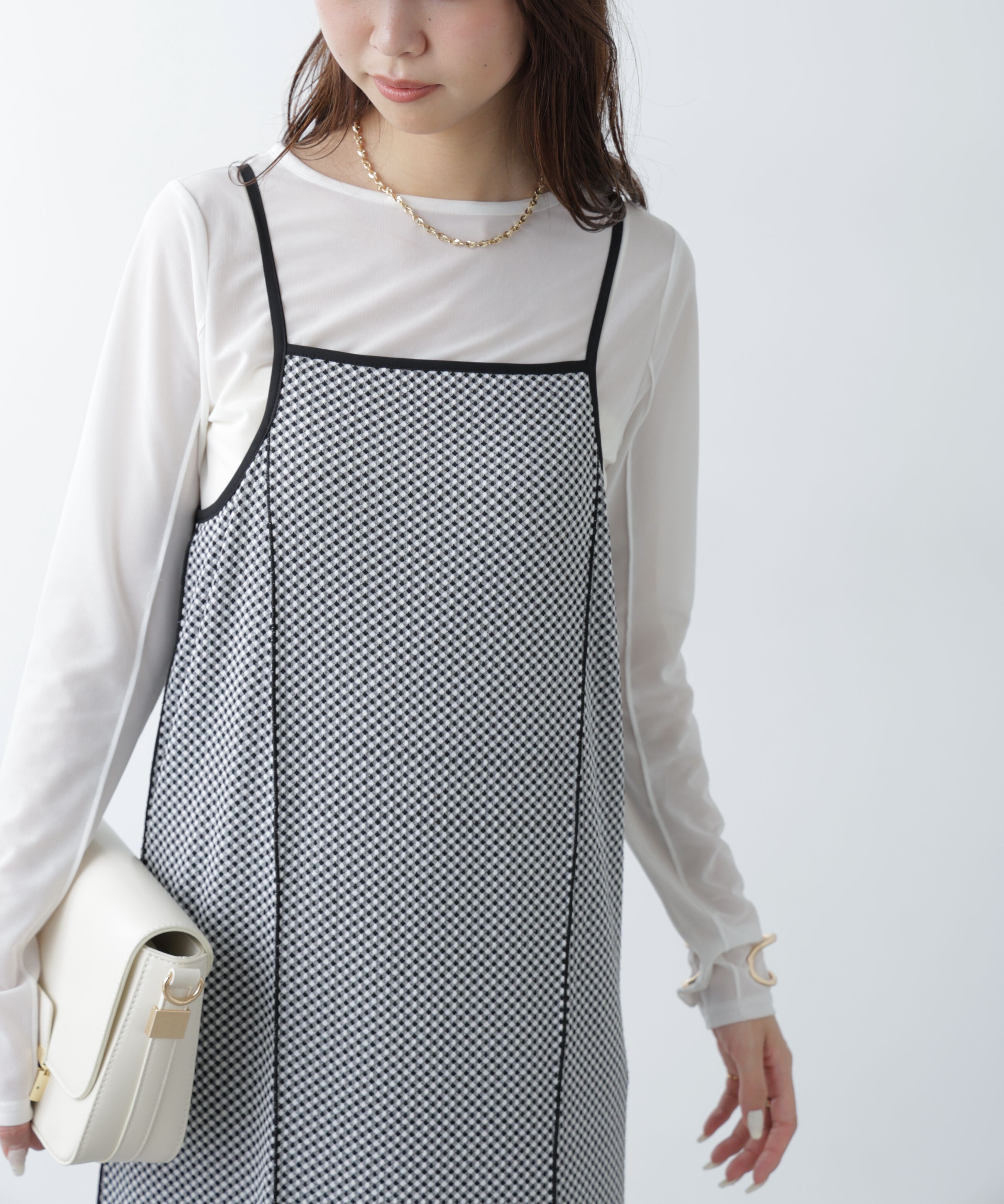  「パネルフレアキャミワンピース」|ワンピース|