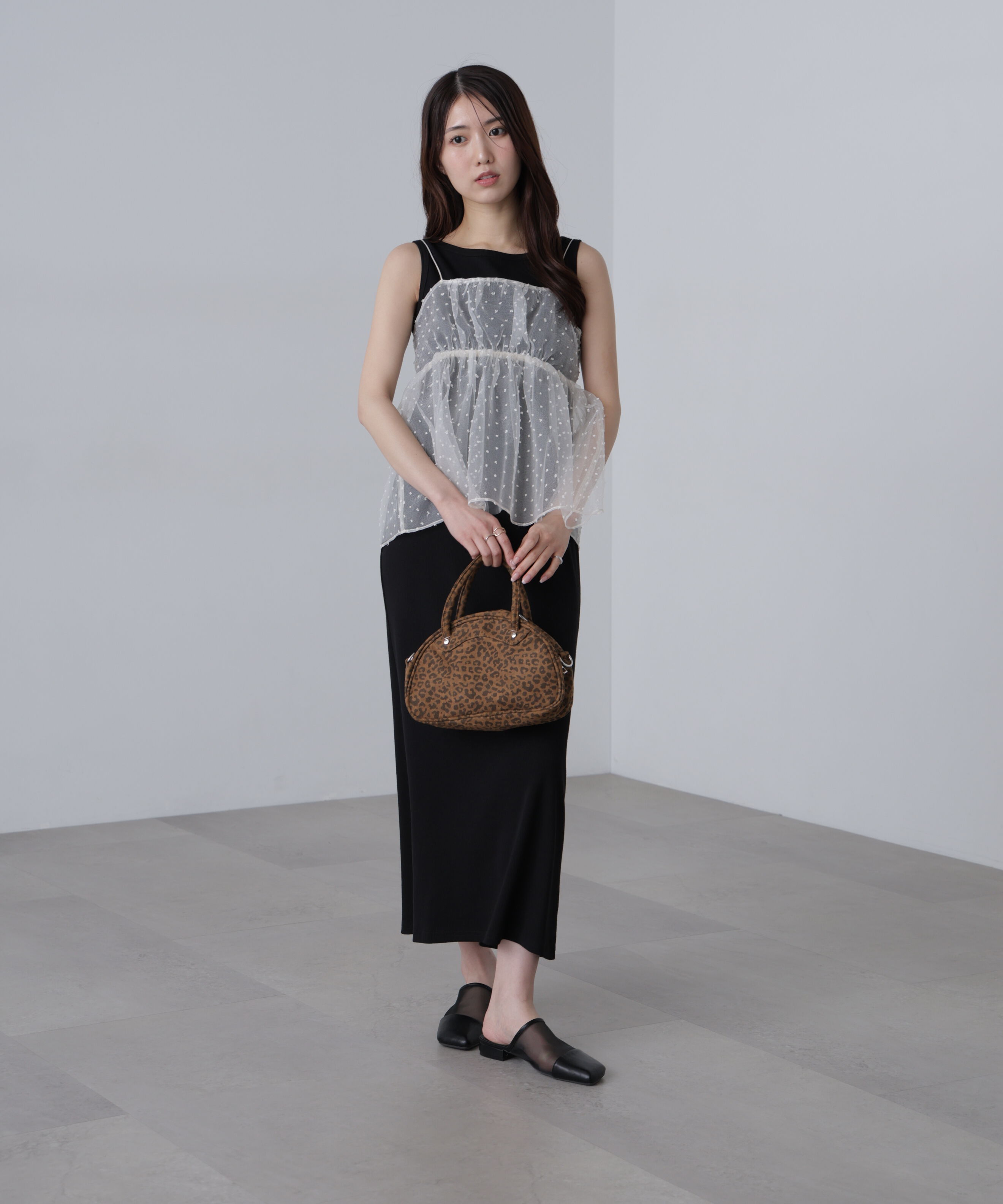  「ボートネックリブタンクトップワンピース」|ワンピース|