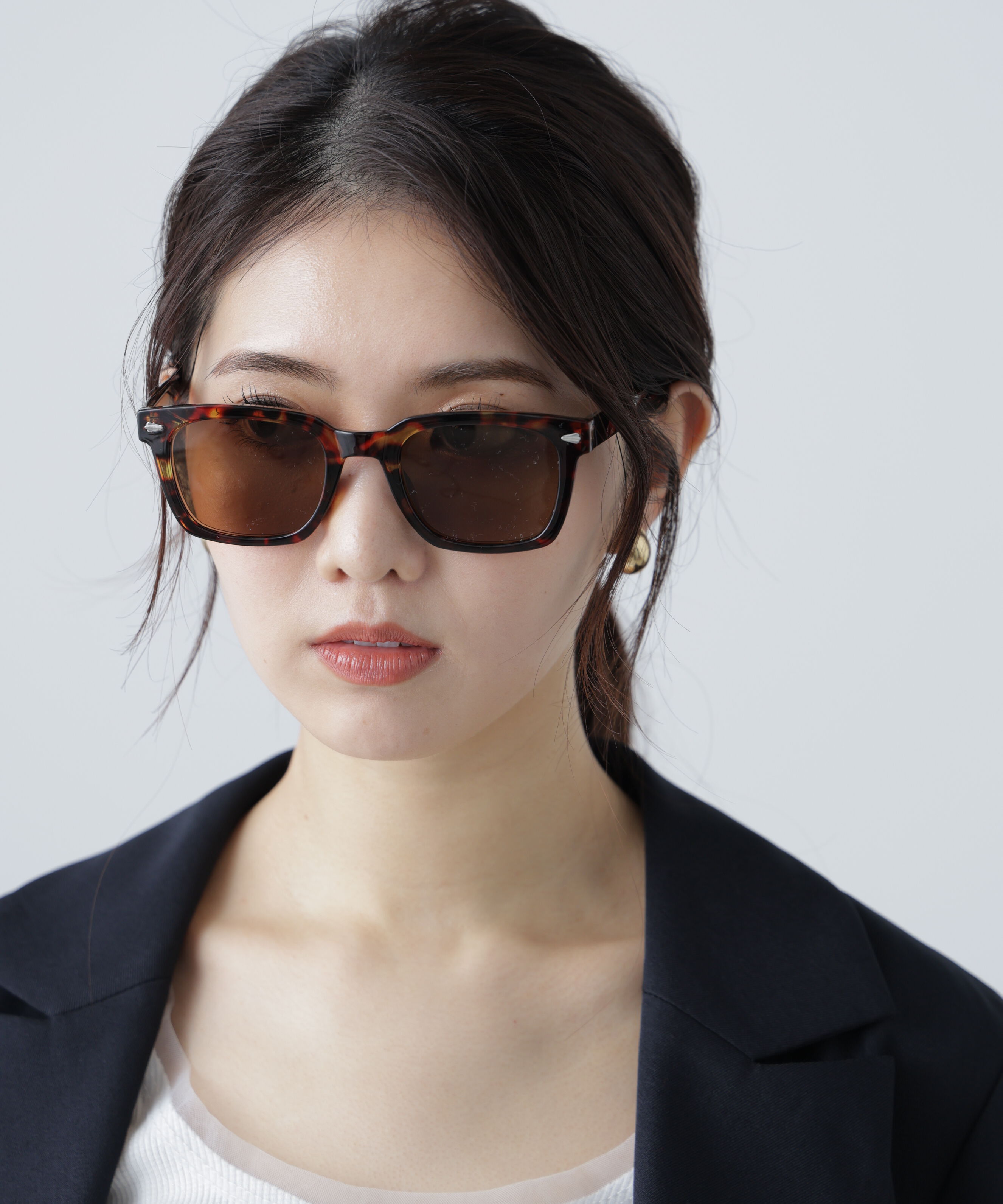  「パターンサングラス」|ハンカチ|ブラウン