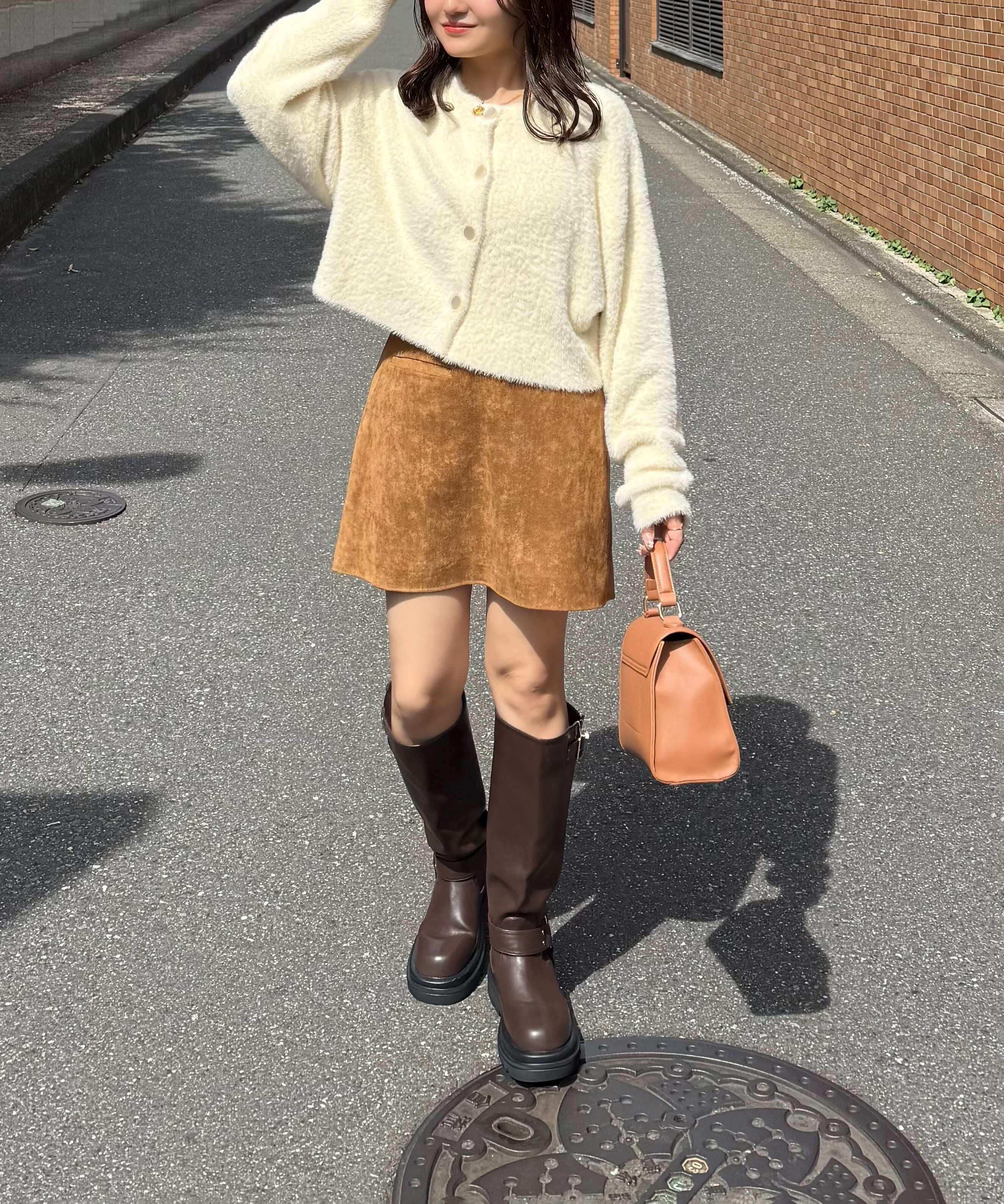  「前後2wayショートシャギー短丈ニット」|ニット・セーター|