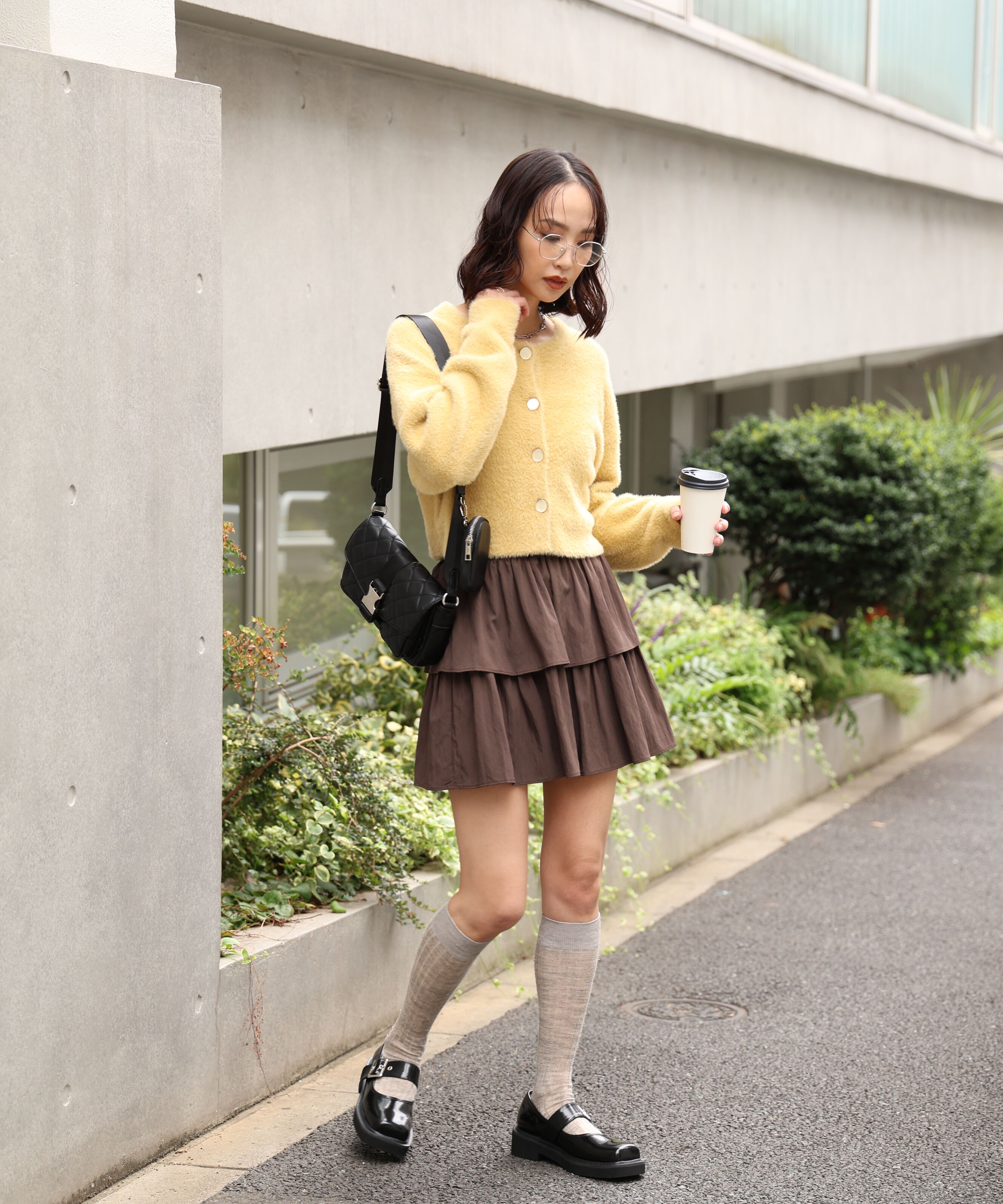  「前後2wayショートシャギー短丈ニット」|ニット・セーター|