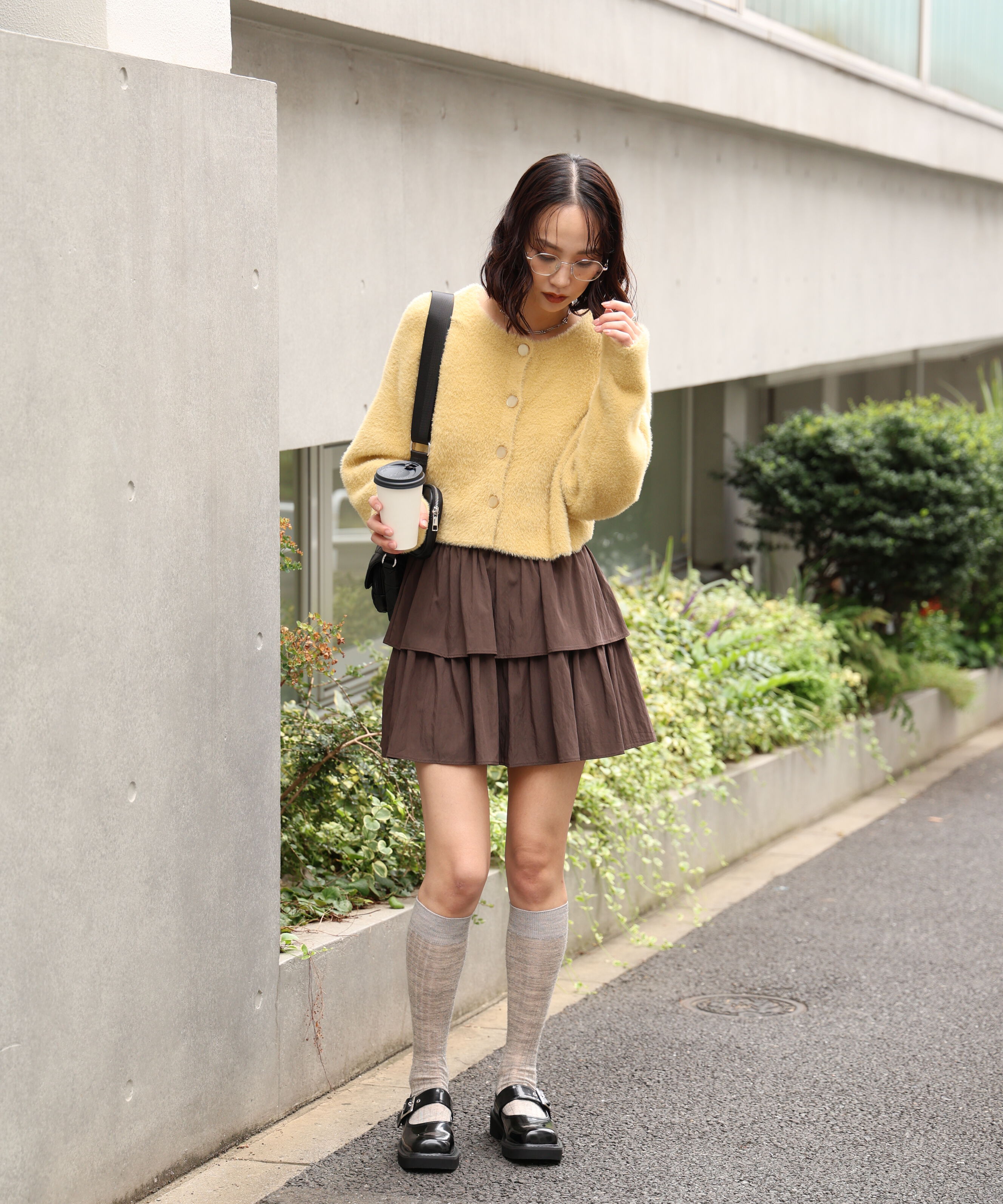  「前後2wayショートシャギー短丈ニット」|ニット・セーター|