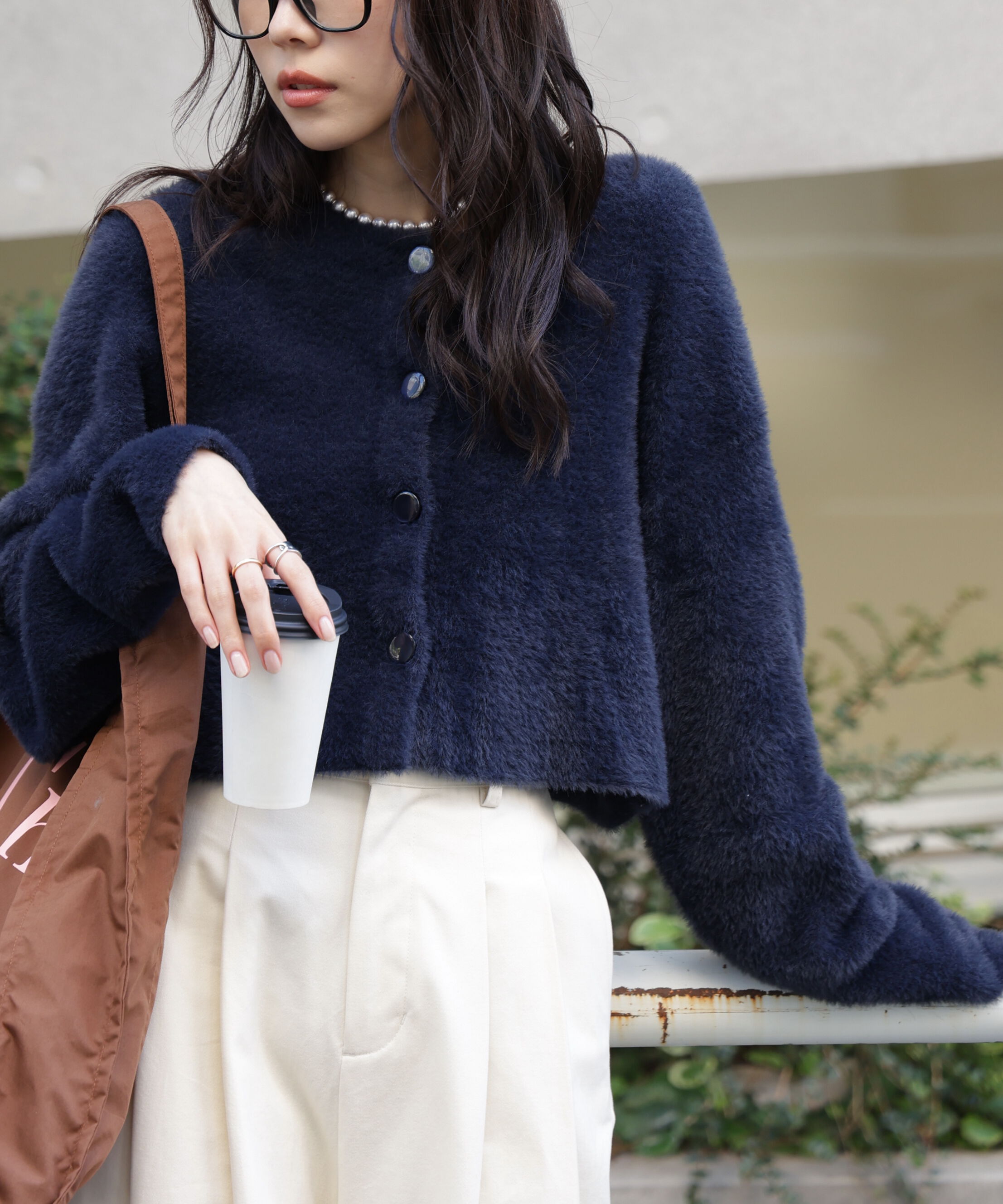  「前後2wayショートシャギー短丈ニット」|ニット・セーター|