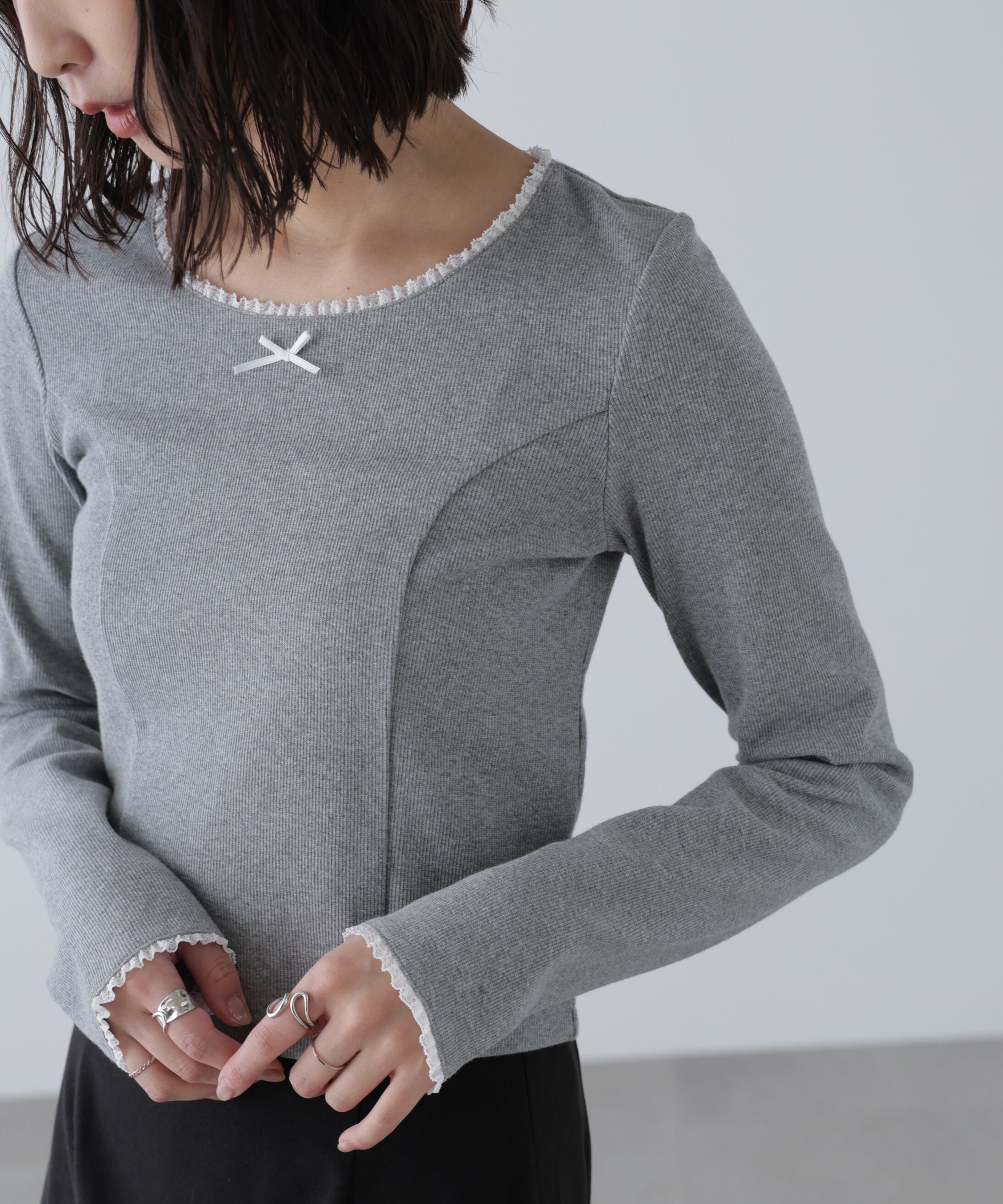  「コンパクトフリルカットソー」|Tシャツ・カットソー|