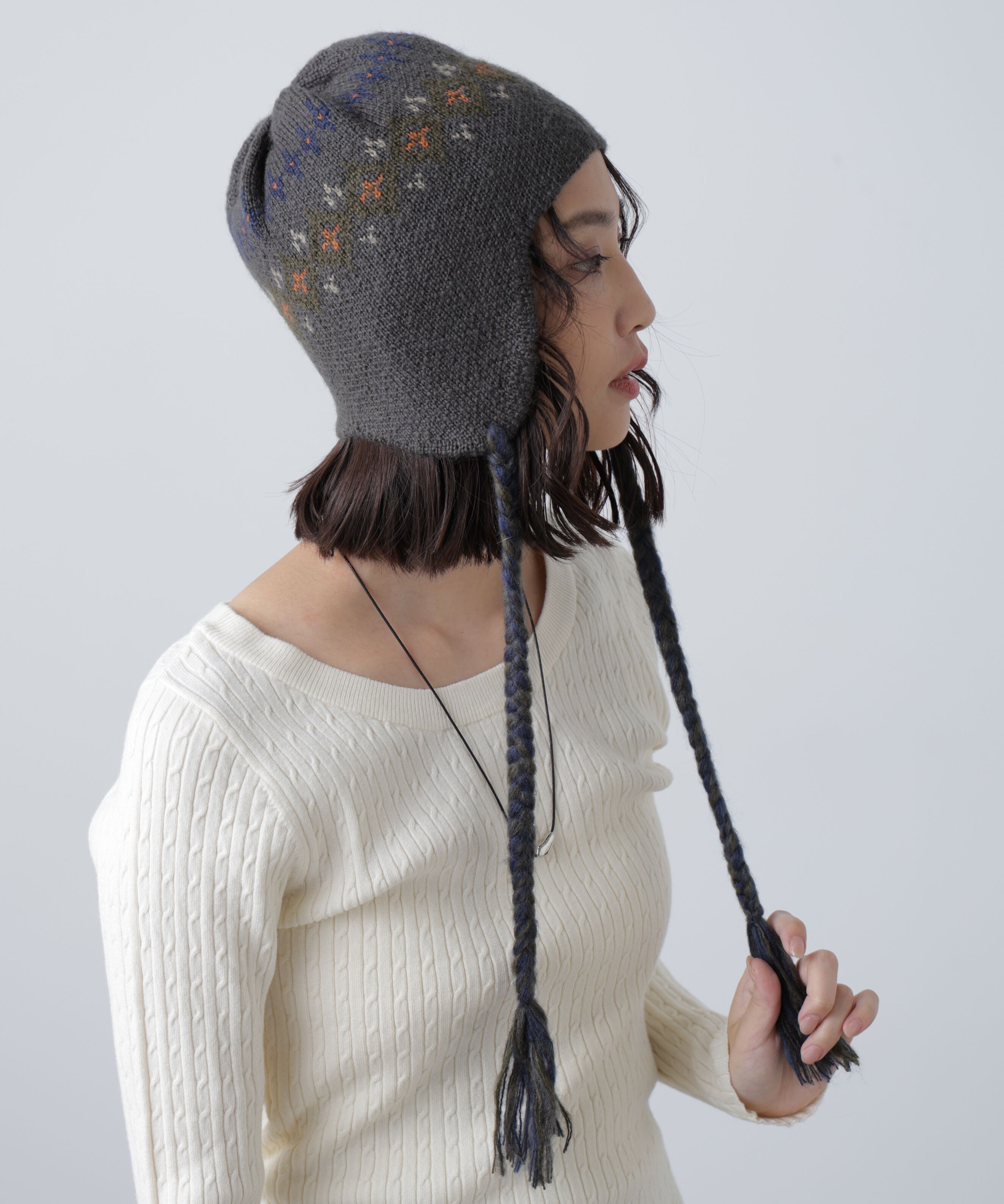  「ノルディック柄イヤーニット帽」|ソックス|