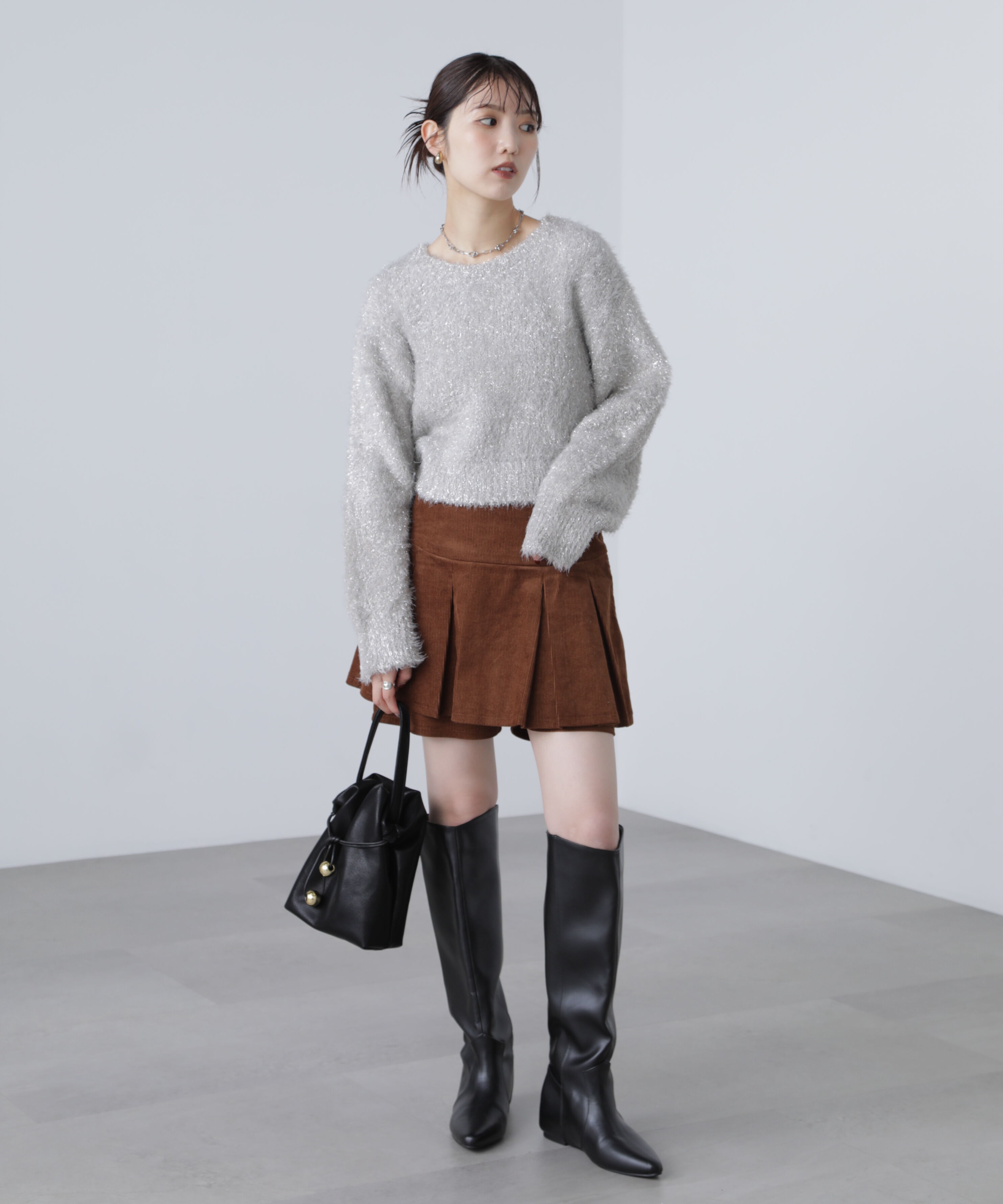  「ラメフェザープルオーバーニット」|ニット・セーター|