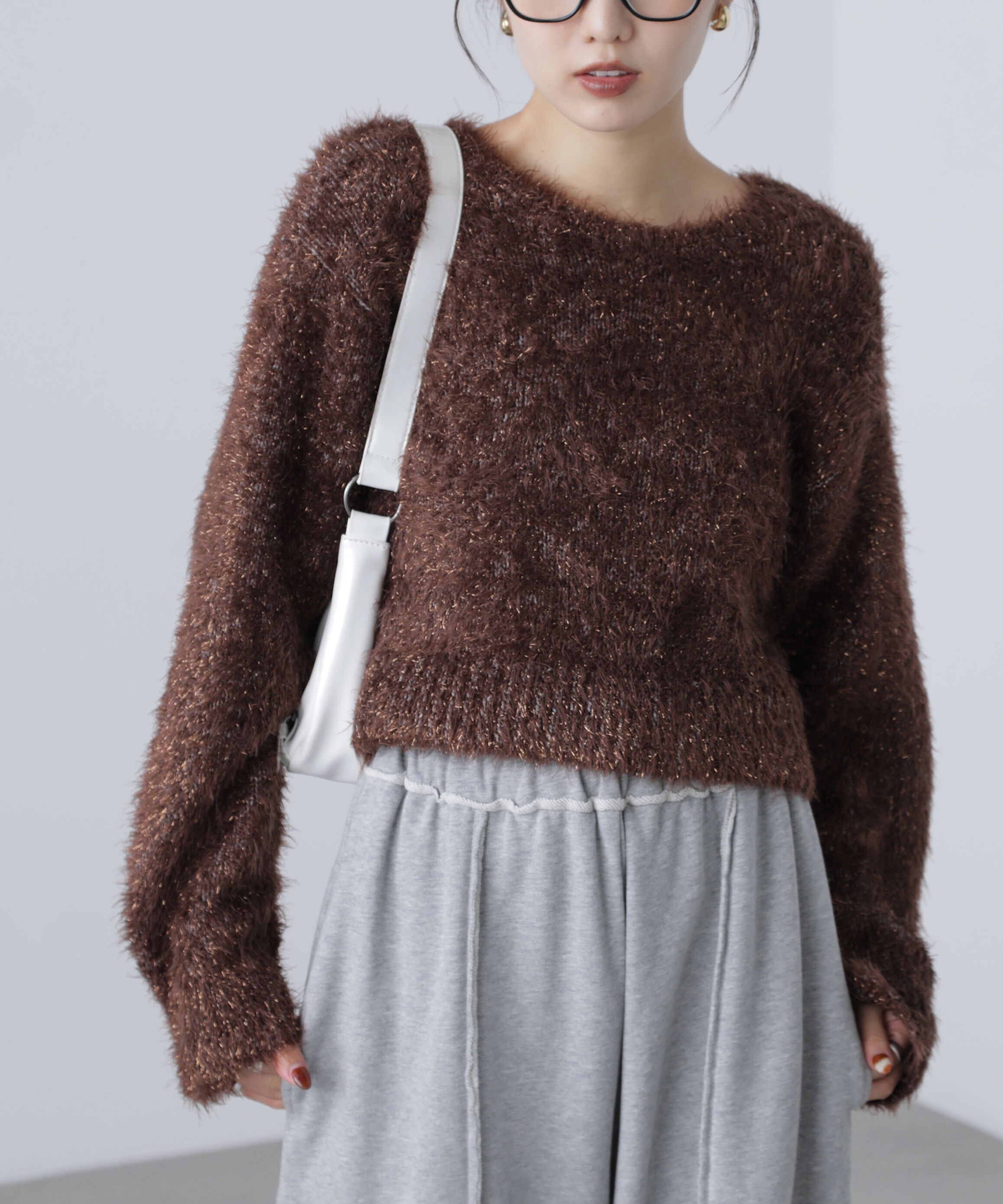  「ラメフェザープルオーバーニット」|ニット・セーター|