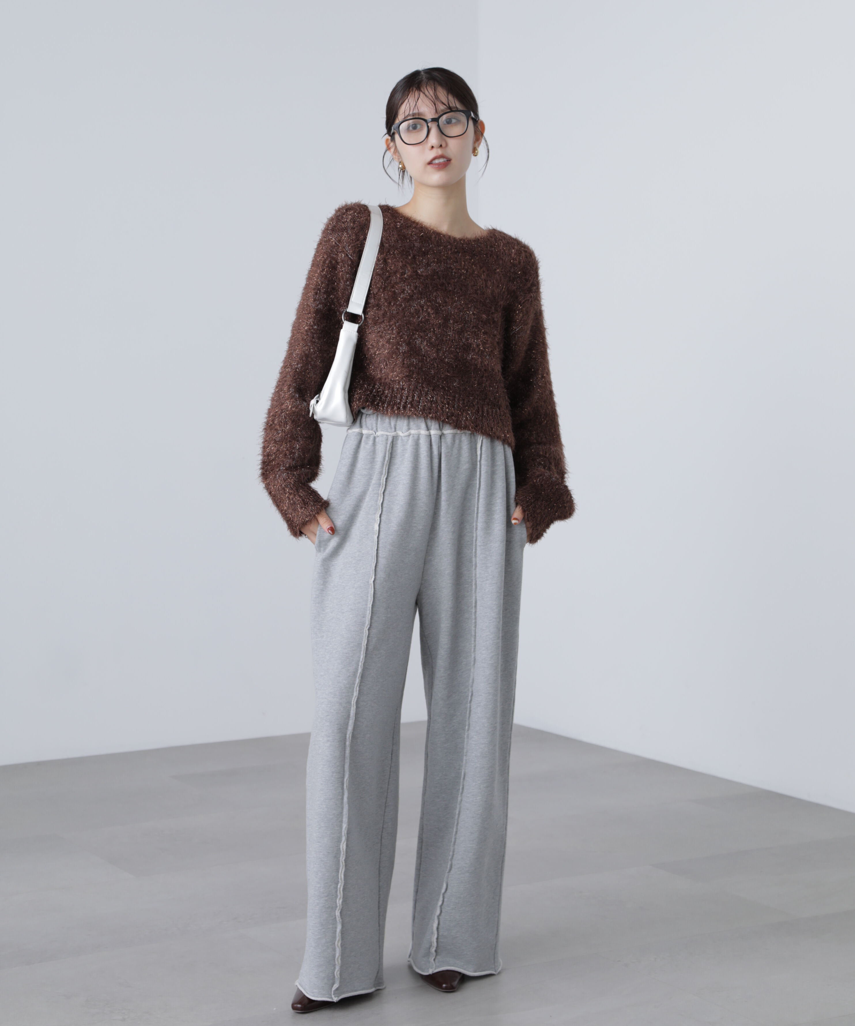  「ラメフェザープルオーバーニット」|ニット・セーター|