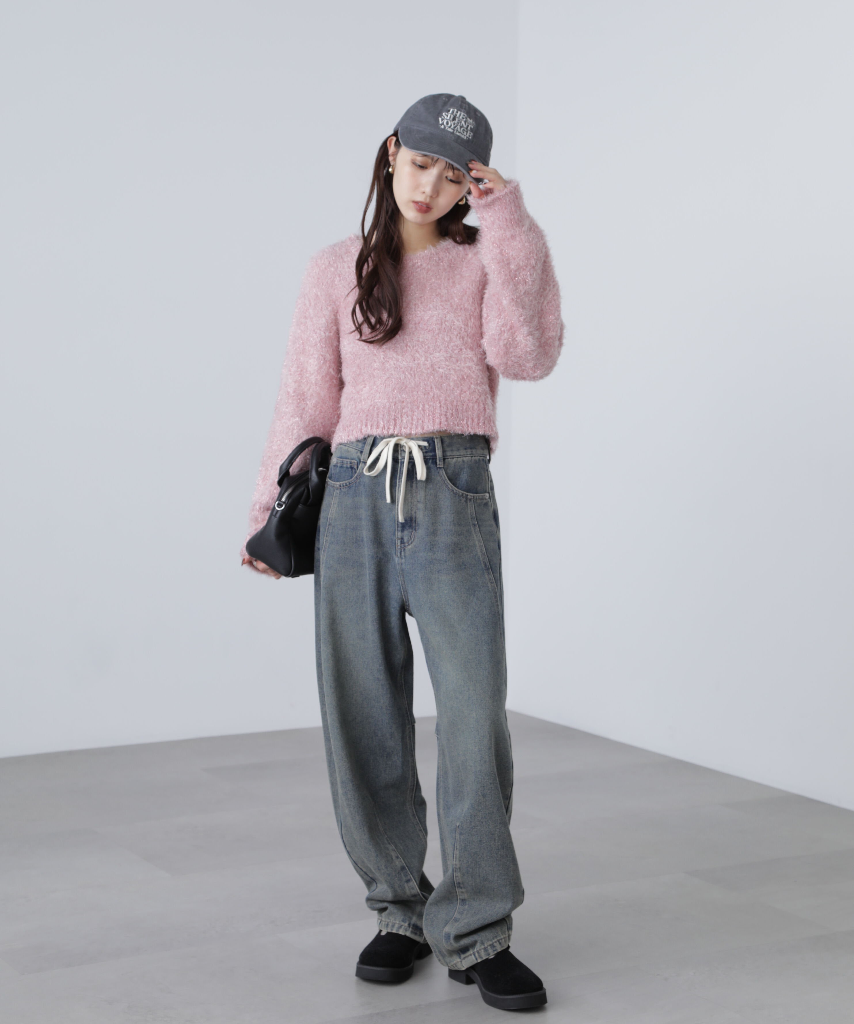  「ラメフェザープルオーバーニット」|ニット・セーター|